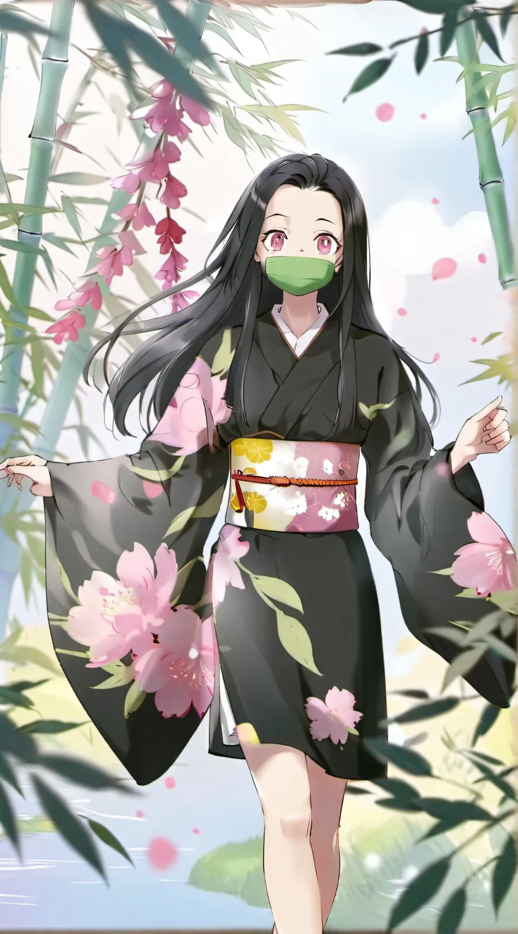 ai character: Nezuko background