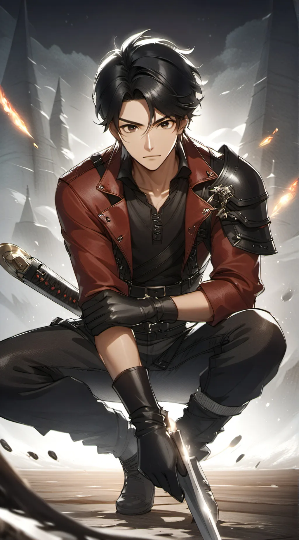 ai character: Crimson background