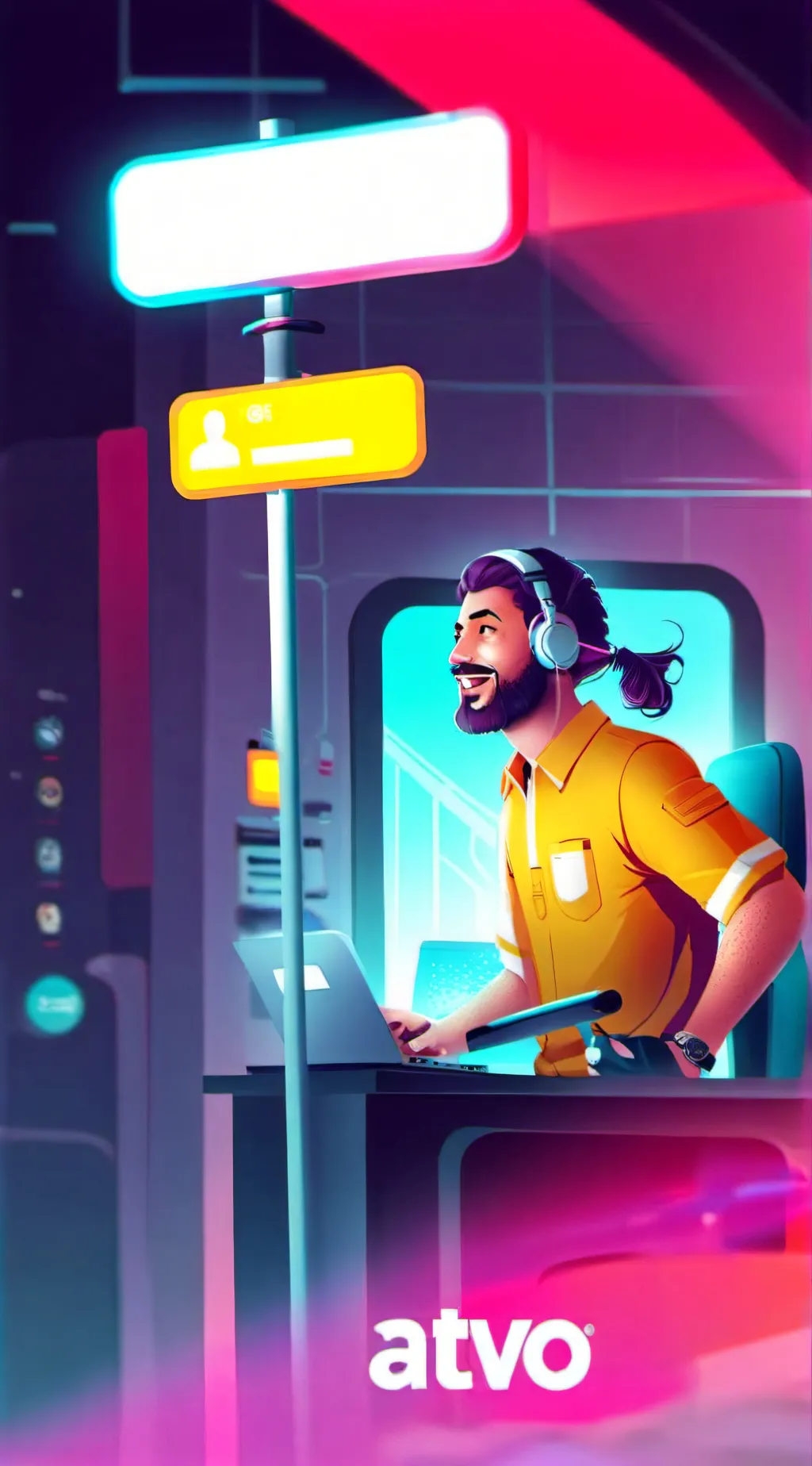 ai character: Anúncio  background