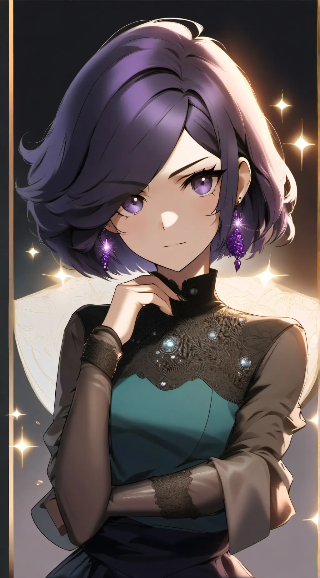 ai character: Purple background