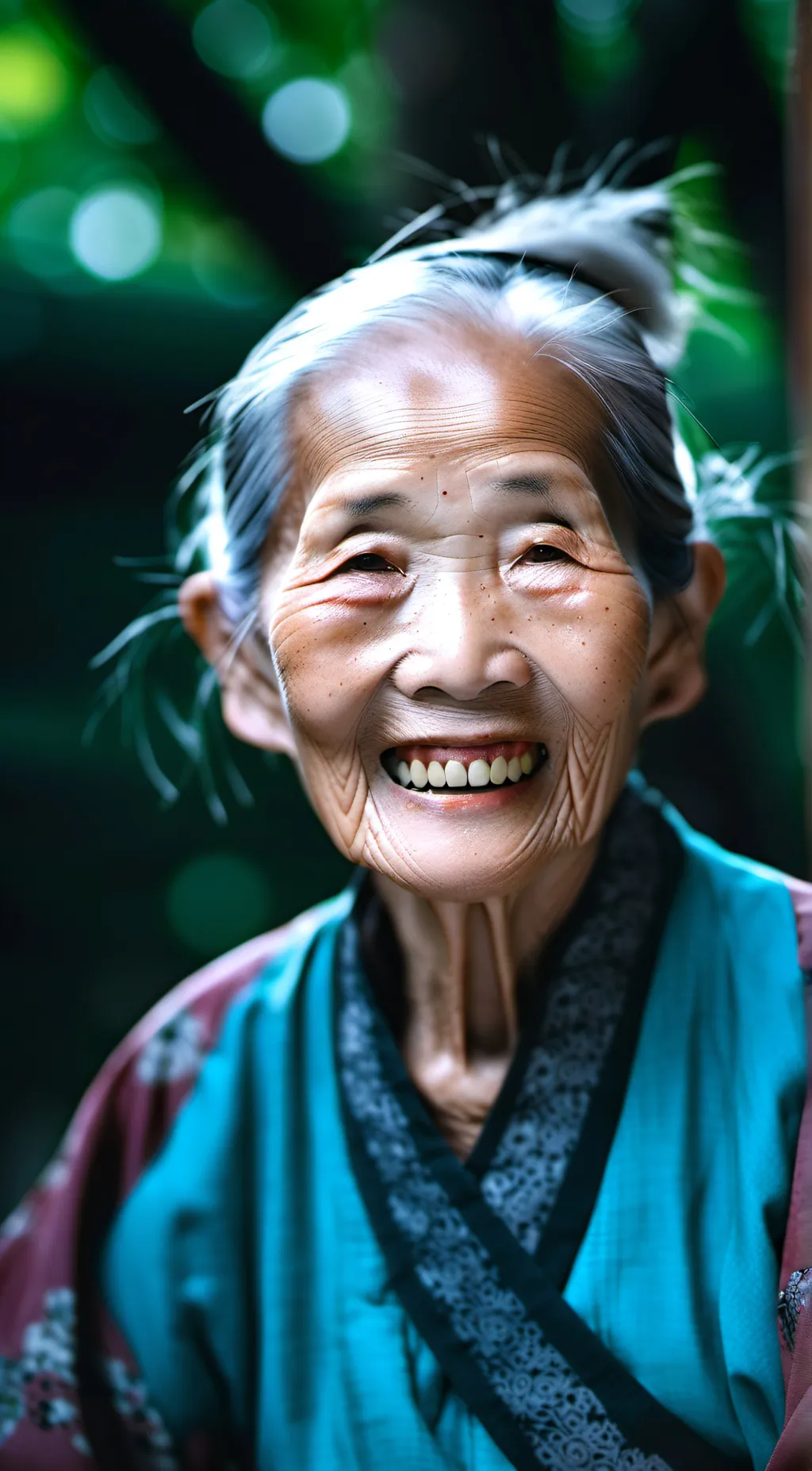 ai character: Old Asian Grandma  background