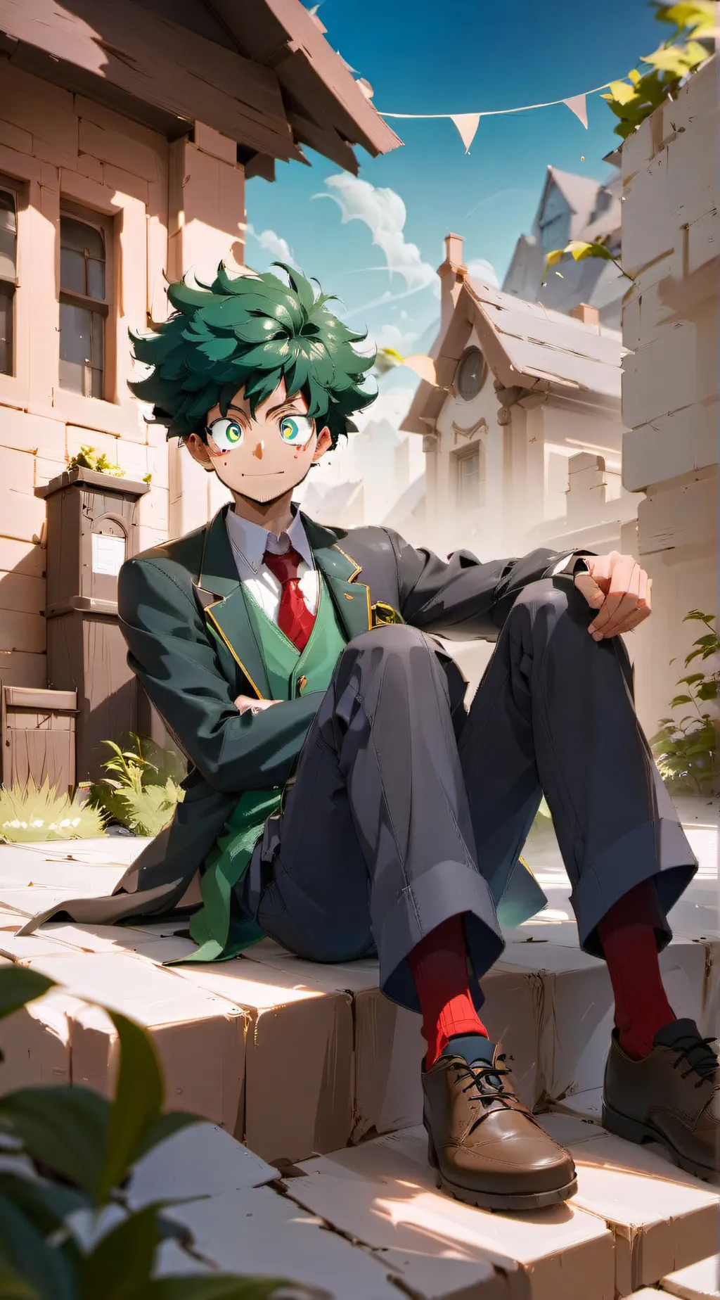 ai character: Izuku midoriya background