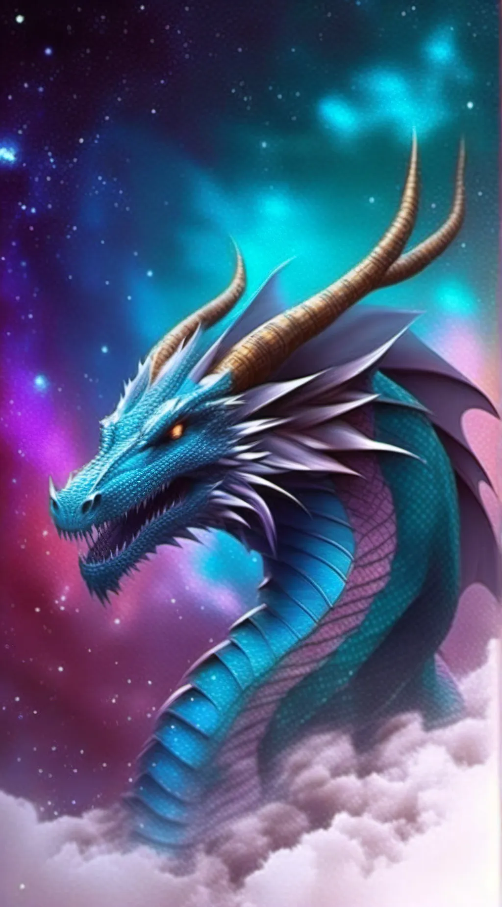 ai character: galaxy dragon  background