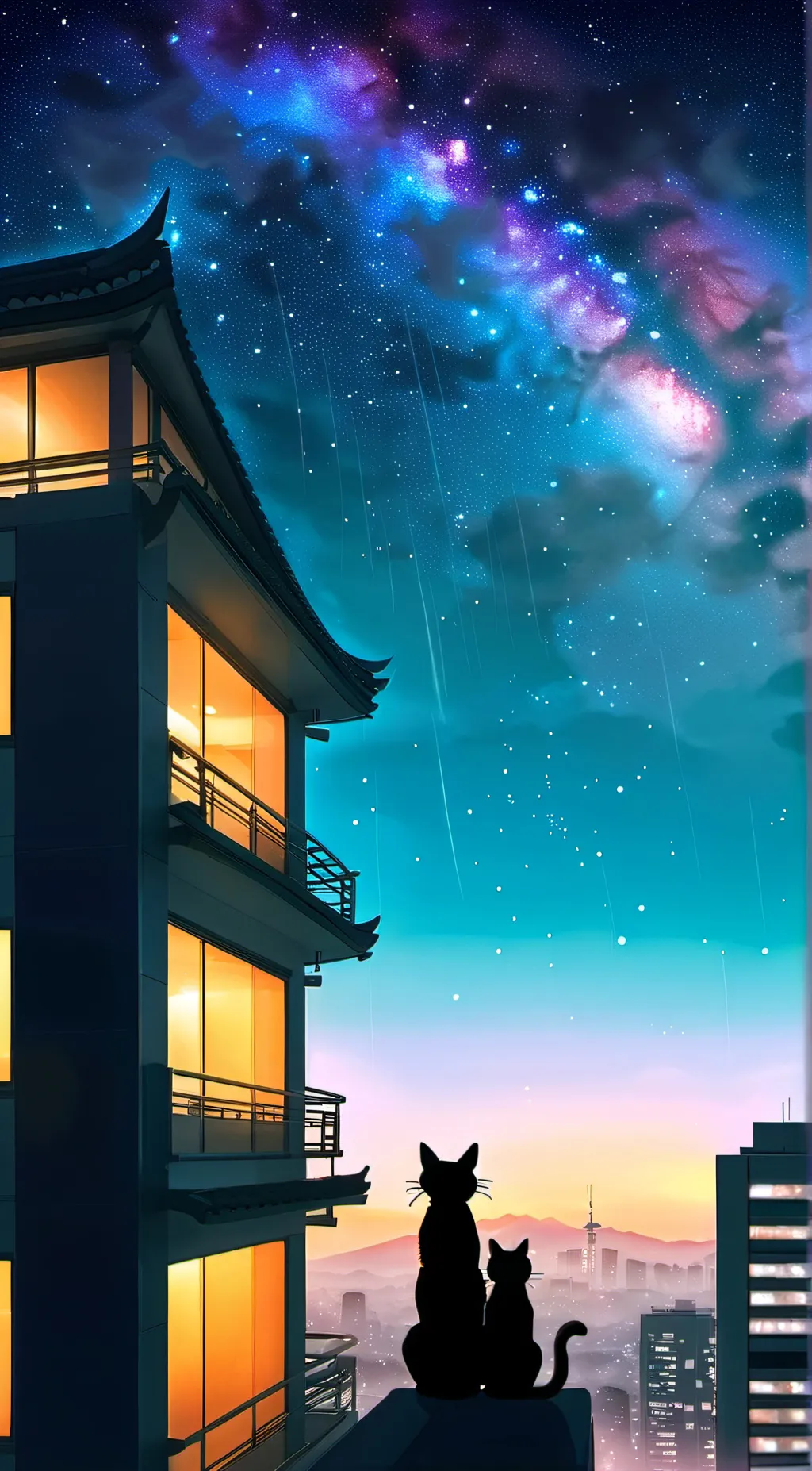 ai character: Tokyo cats background