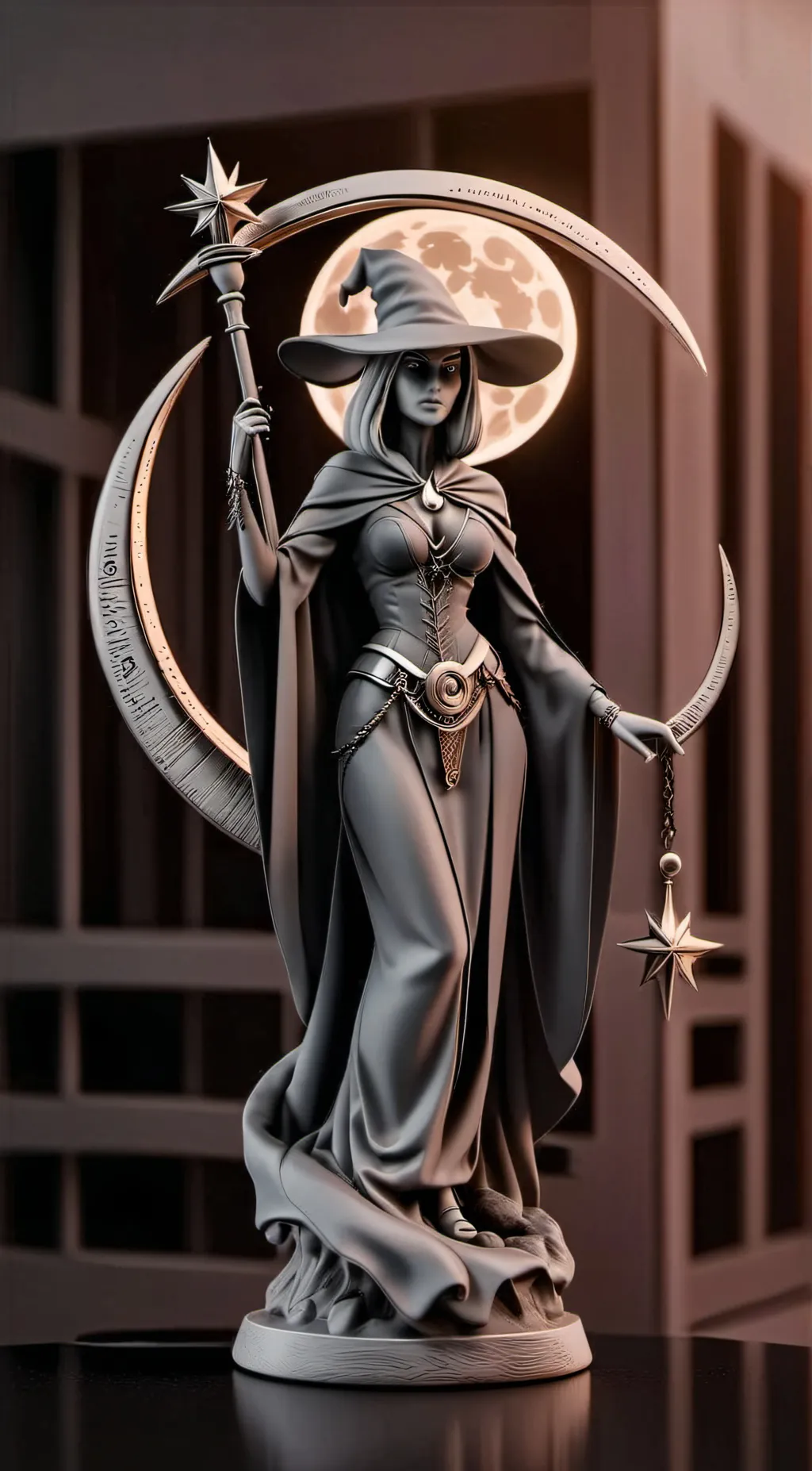 ai character: bruja sol y luna  background
