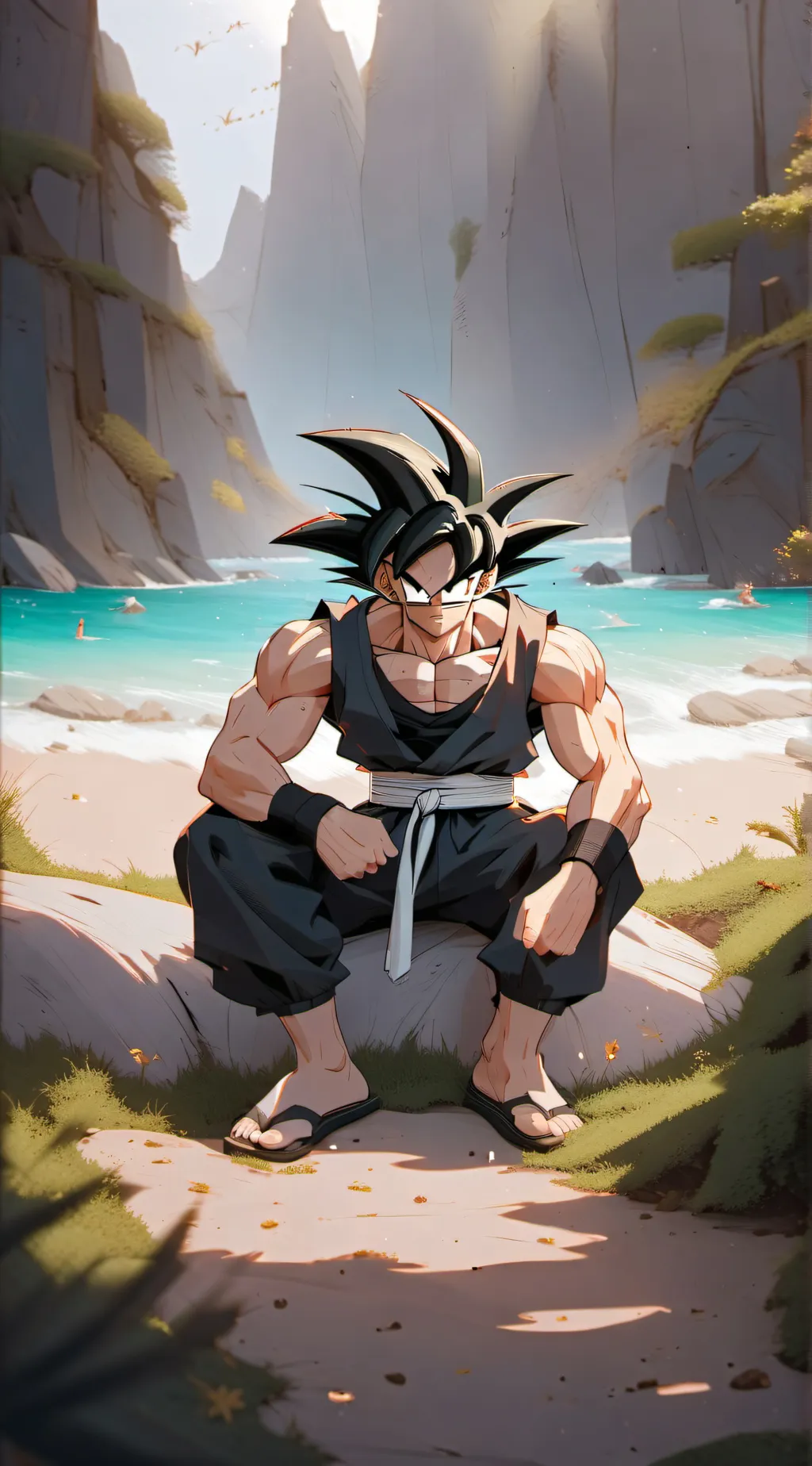 ai character: Goku vs anime mcs background