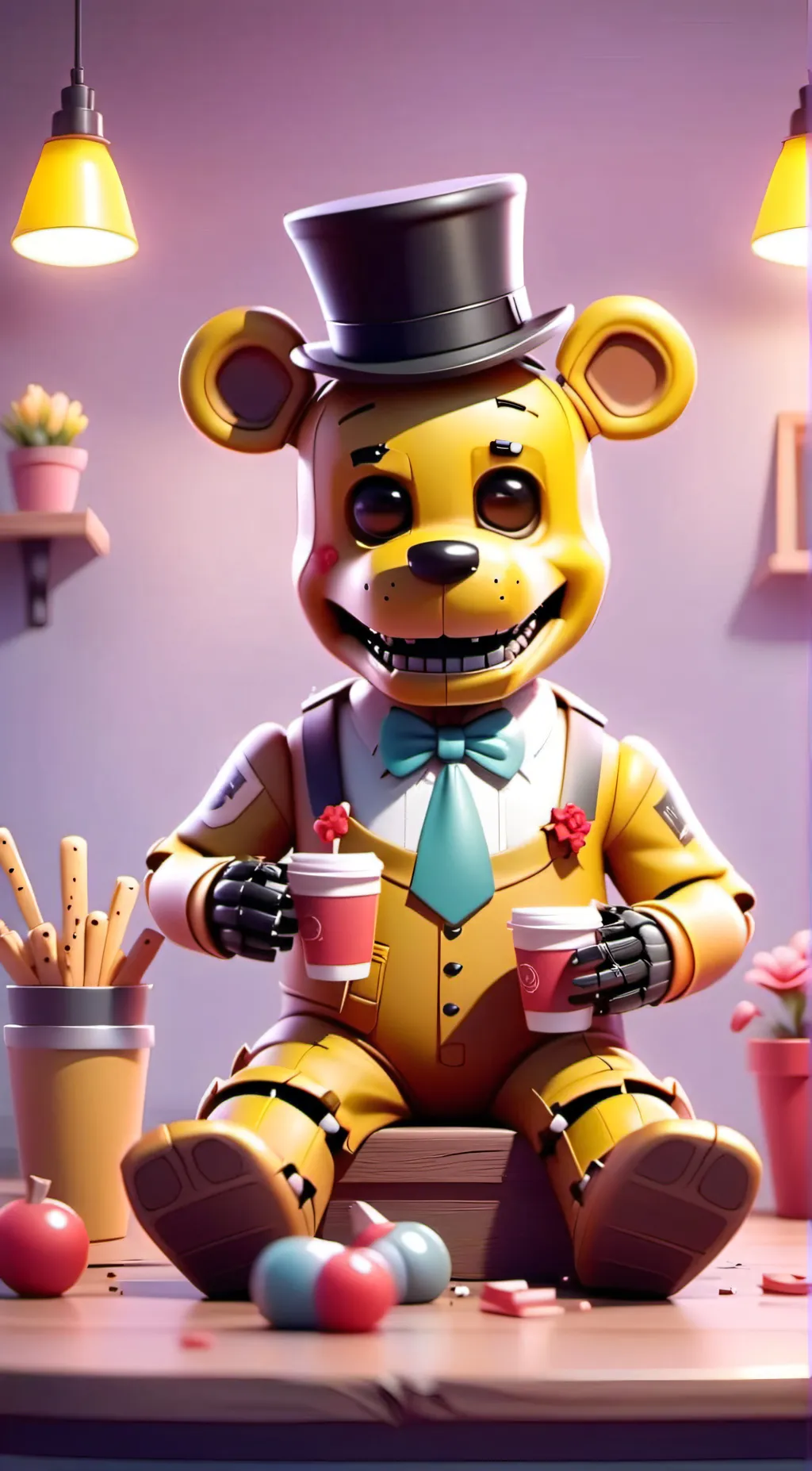 ai character: golden freddy lol background