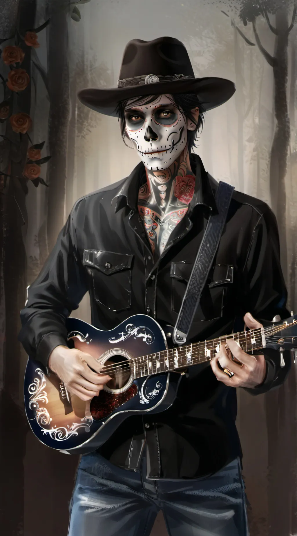 ai character: Calaveran Traveler background