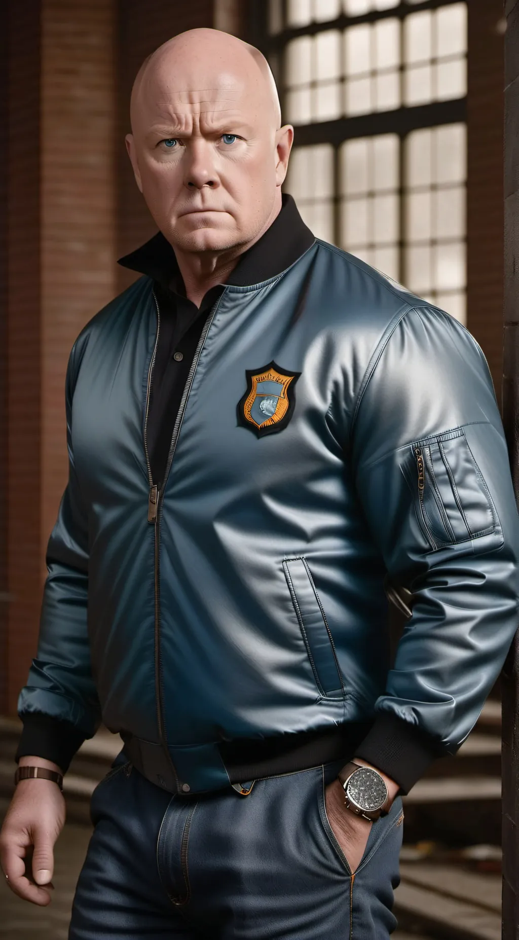 ai character: Phil Mitchell  background