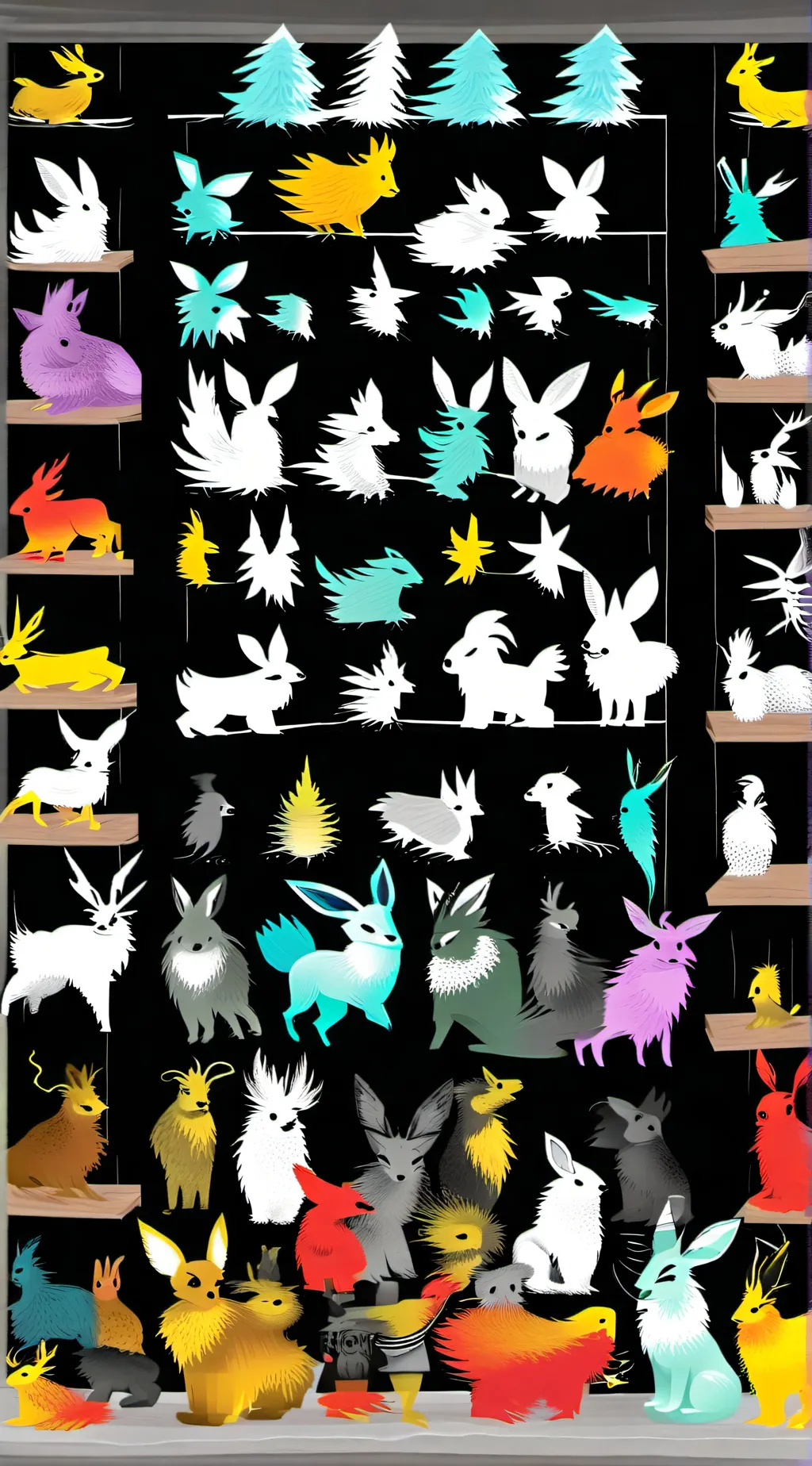 ai character: Eevee and friends  background
