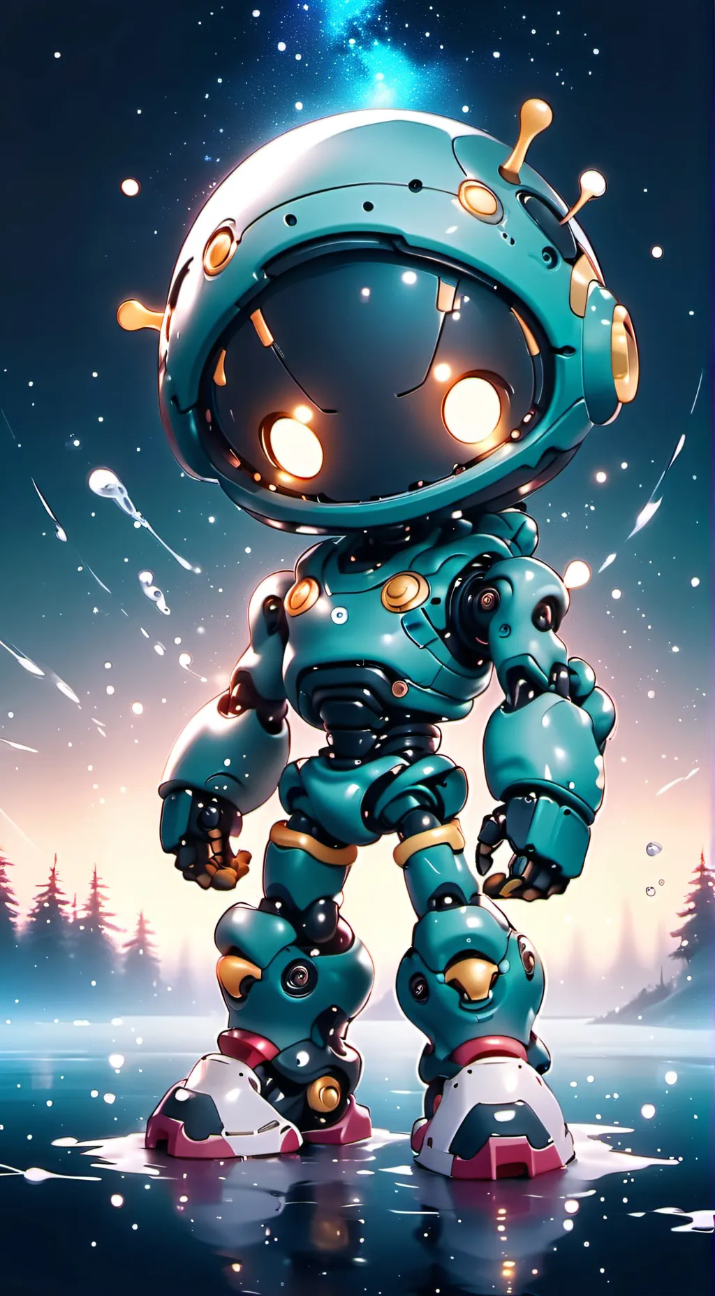 ai character: 100 Mac space-bot background