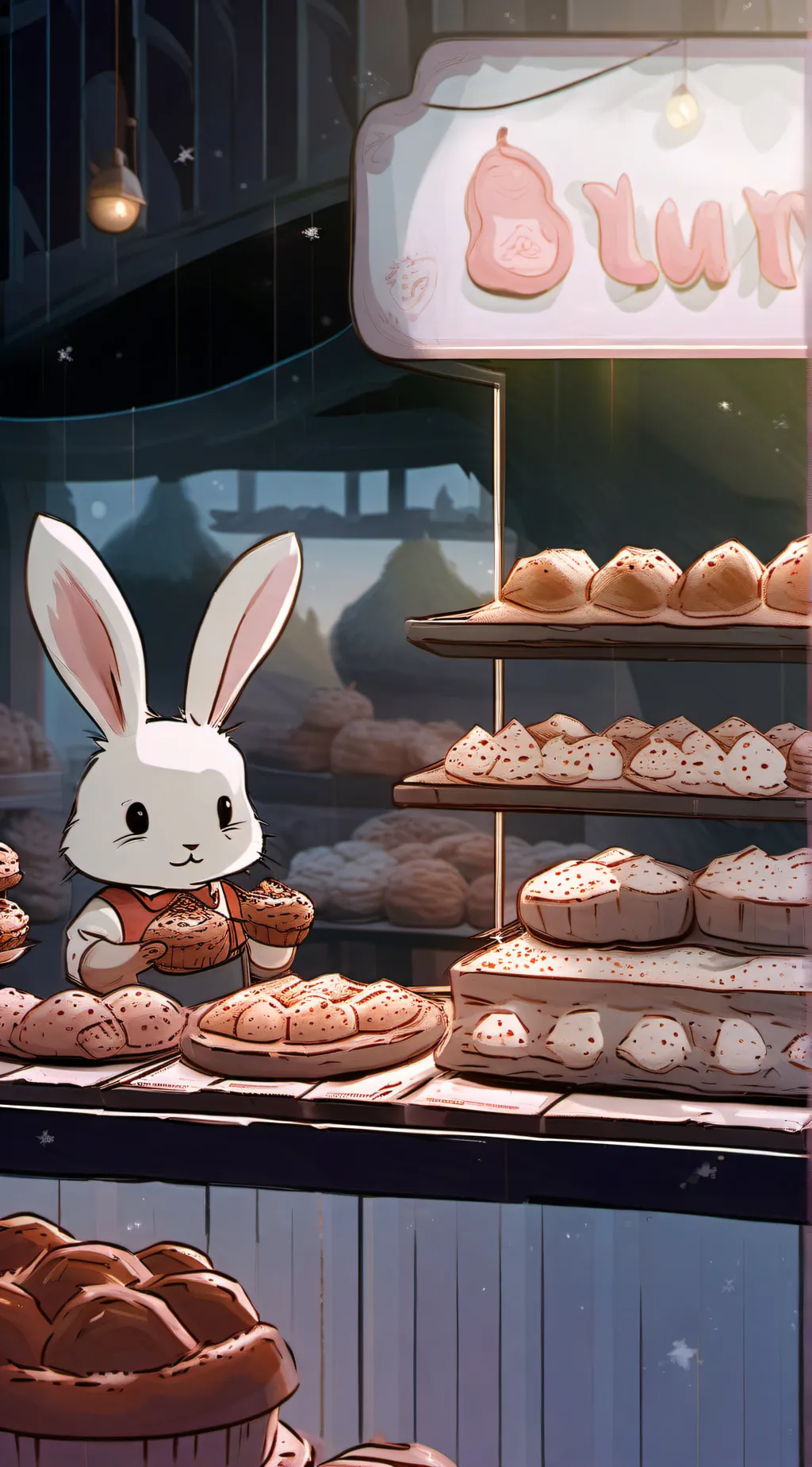 ai character: Bunny Bakery background