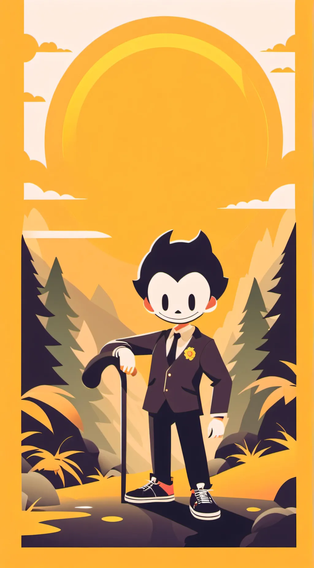 ai character: bendy background