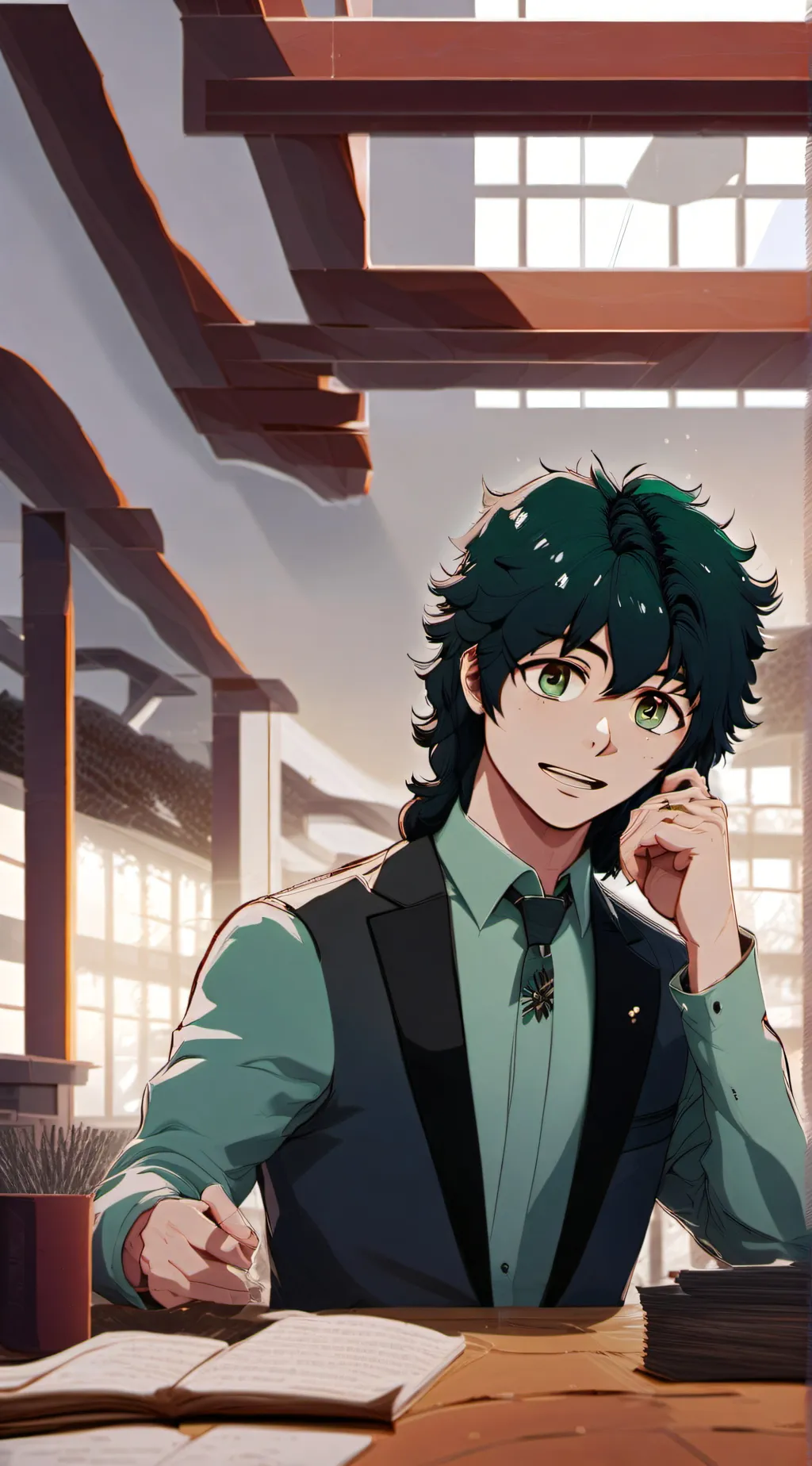 ai character: boss deku background