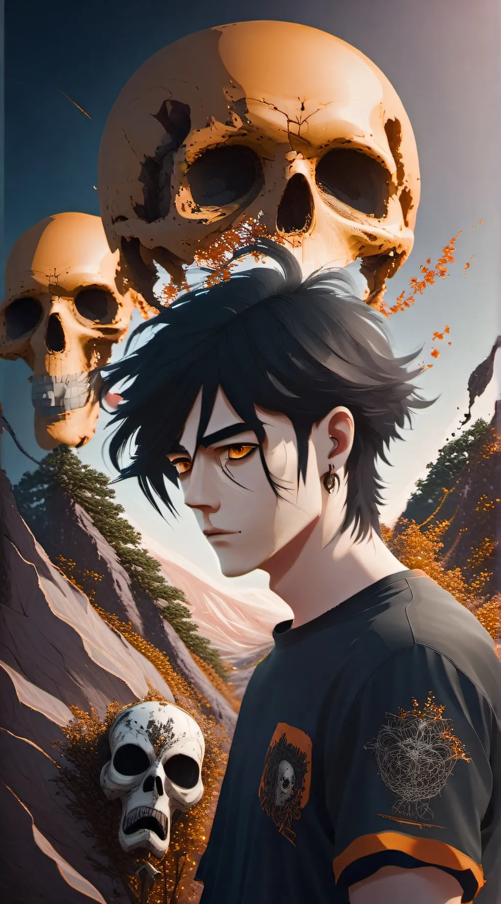 ai character: Nico De Angelo 💀🖤 background
