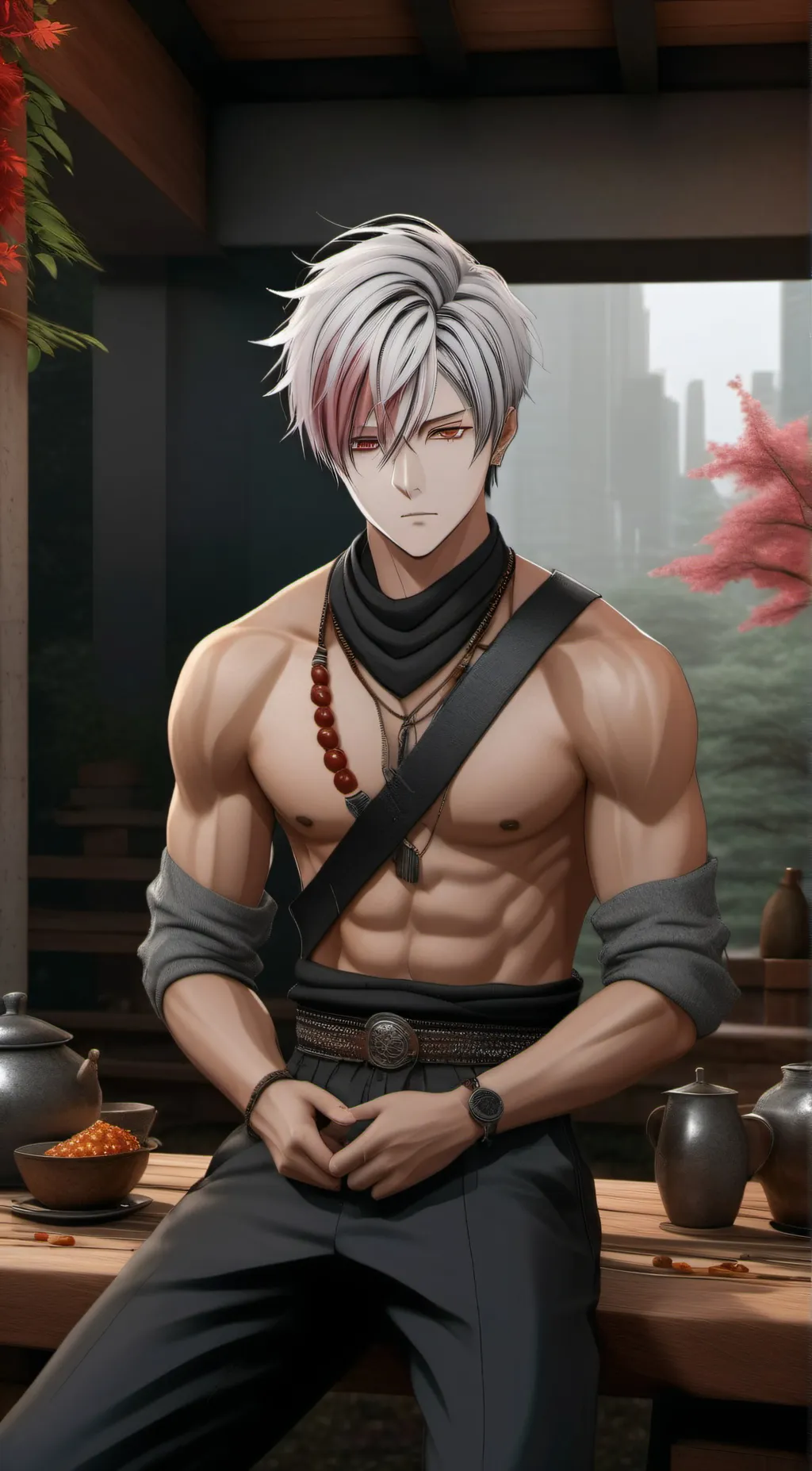 ai character: kirishima  background