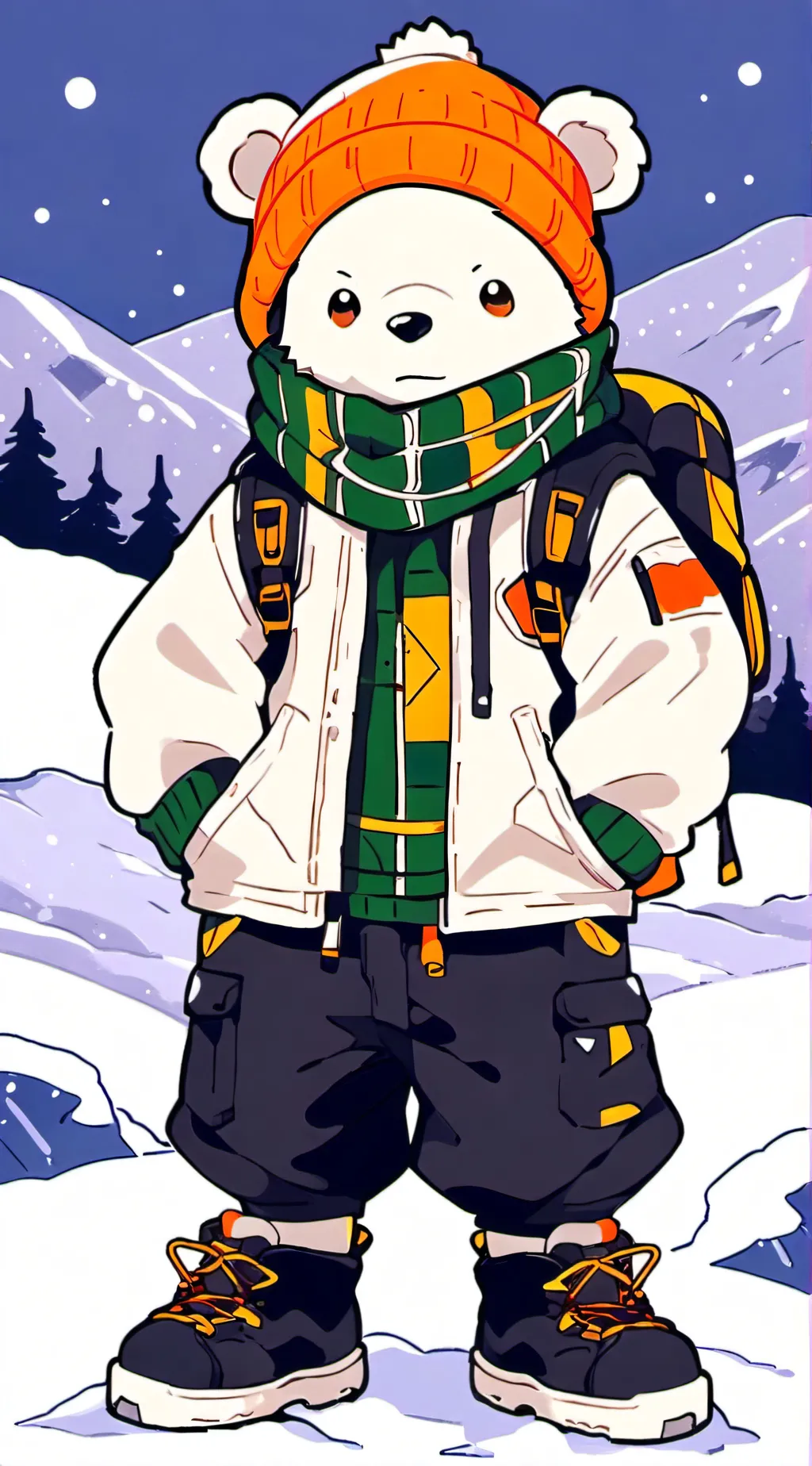 ai character: Bark T. Polar Bear background
