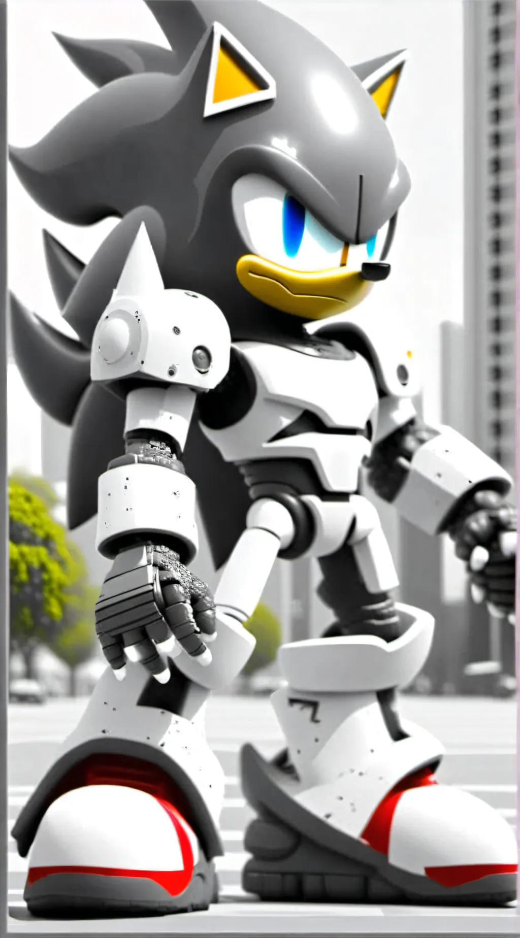 ai character: Mecha Sonic background