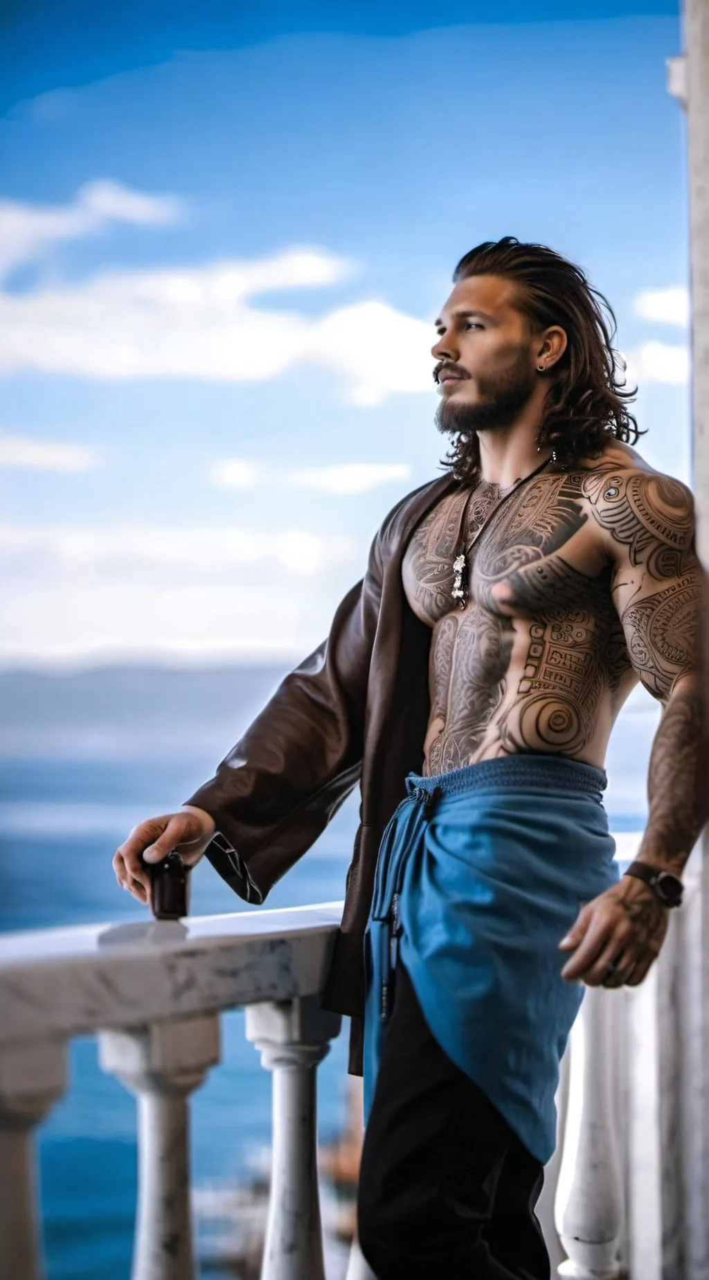 ai character: Poseidon background