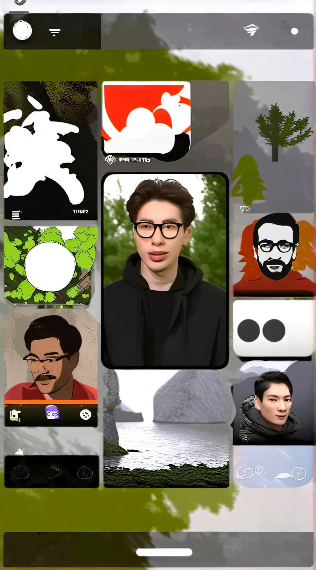 ai character: ey background
