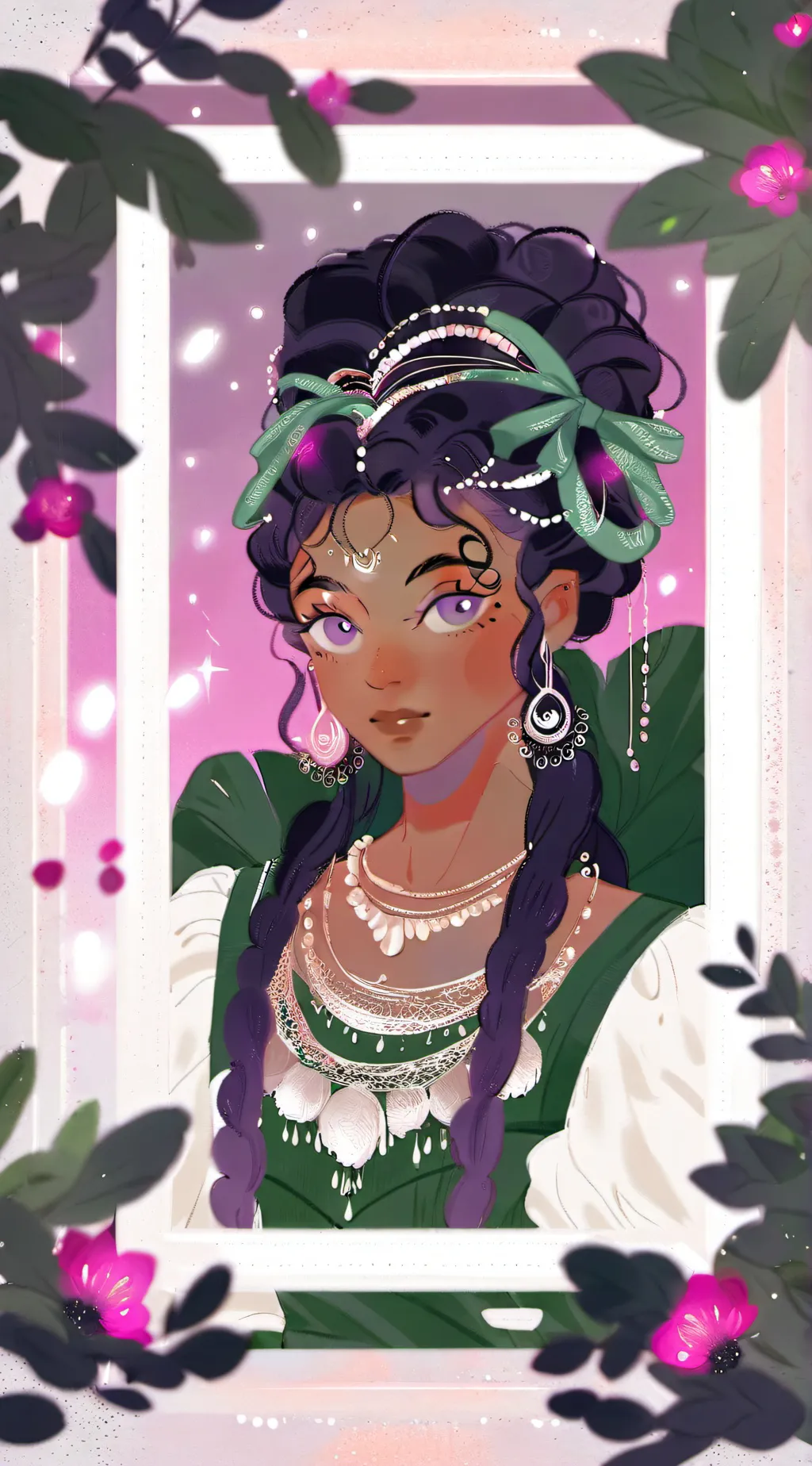 ai character: future Queen Angel background