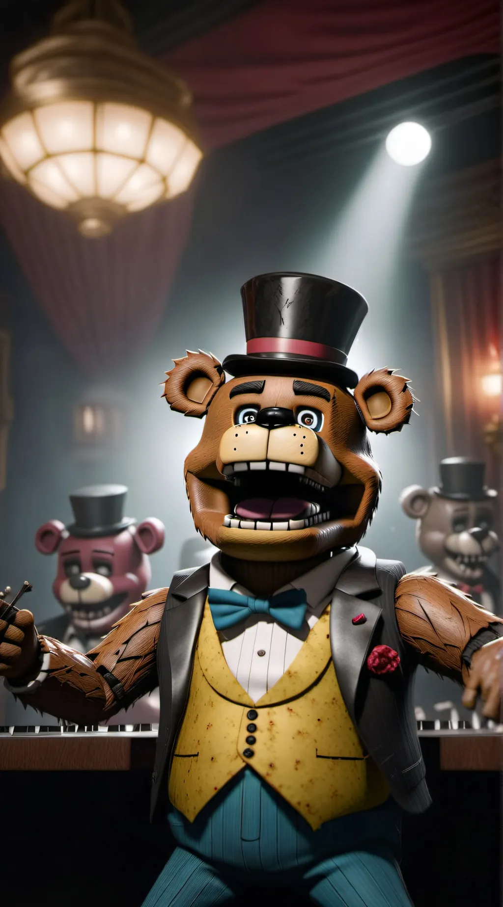 ai character: Among us x FNaF background
