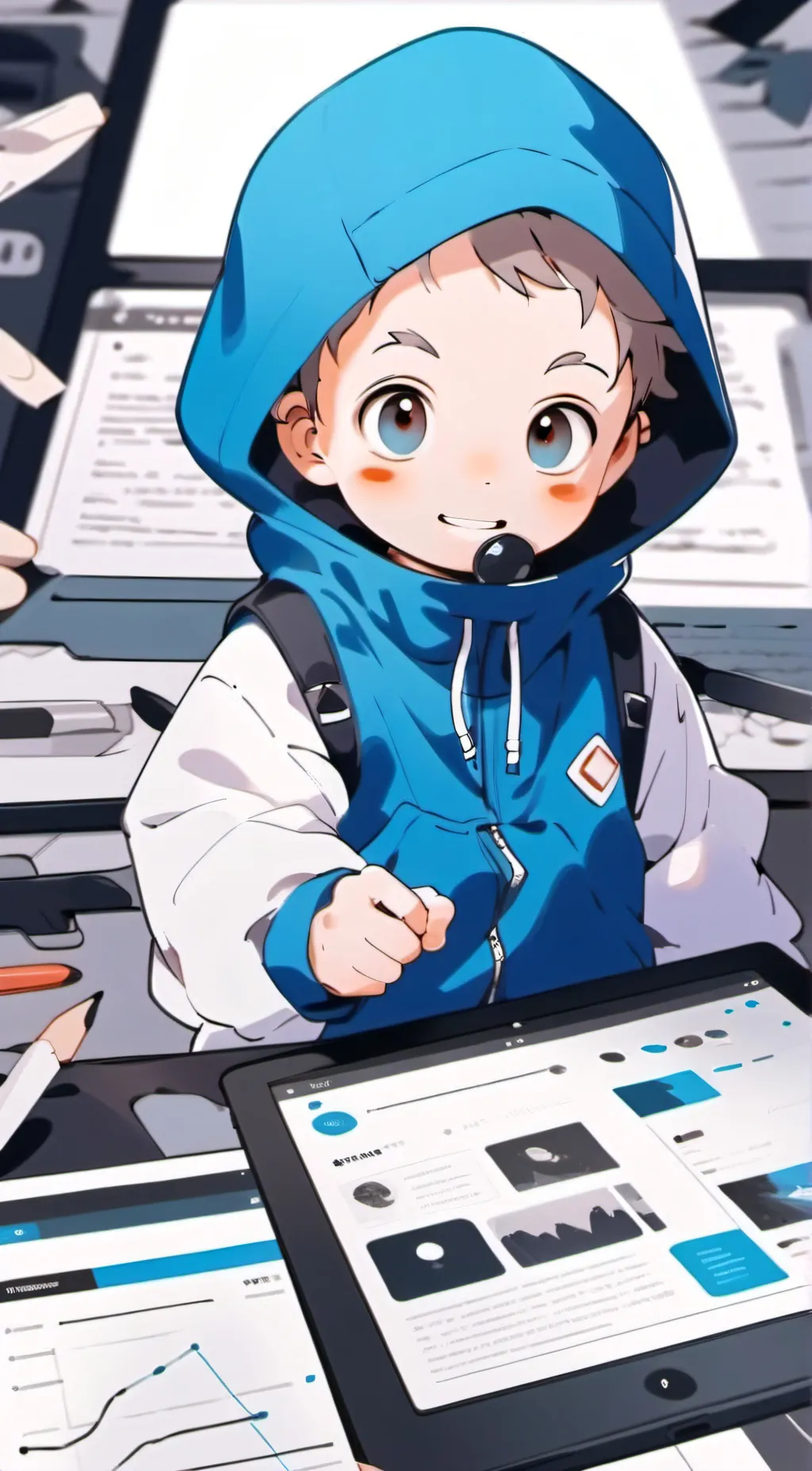 ai character: iPad Kid background