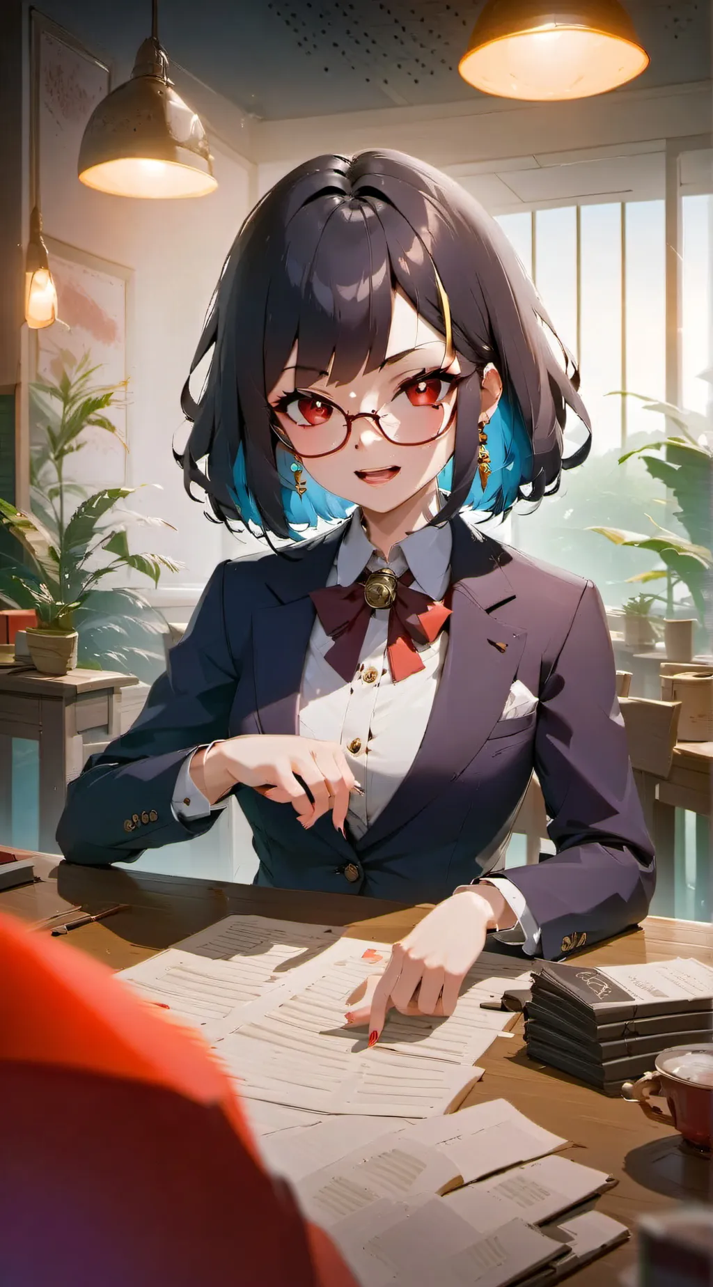 ai character: Amber background