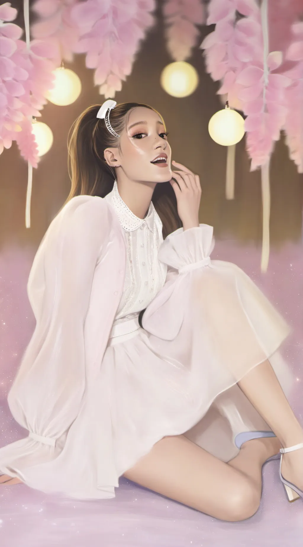 ai character: Ariana Grande background