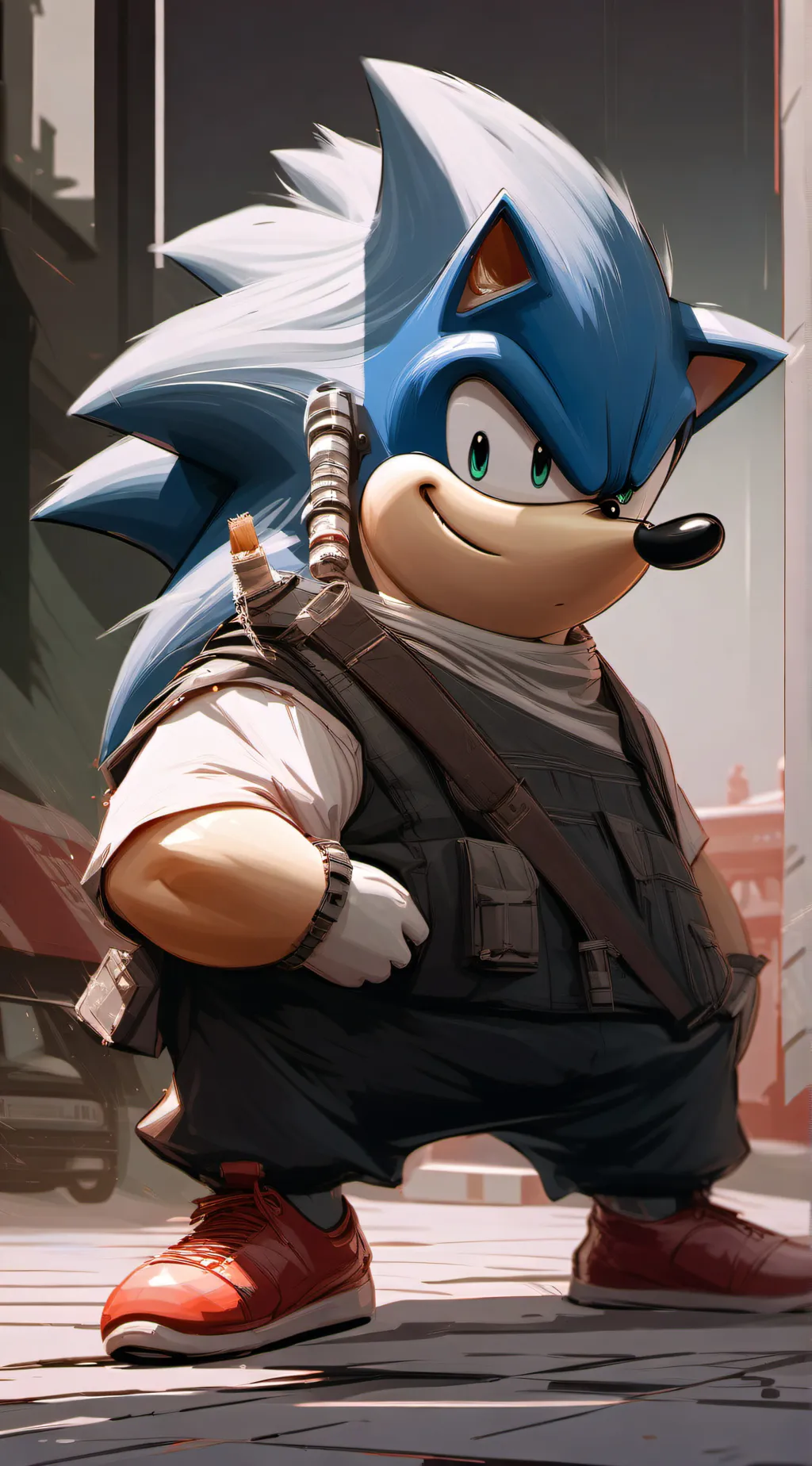 ai character: Fat Sonic background