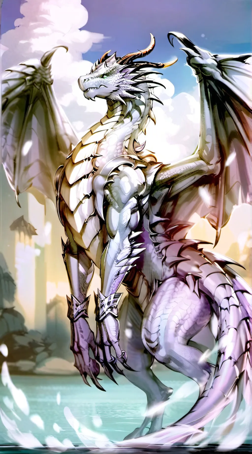 ai character: cristal dragon  background