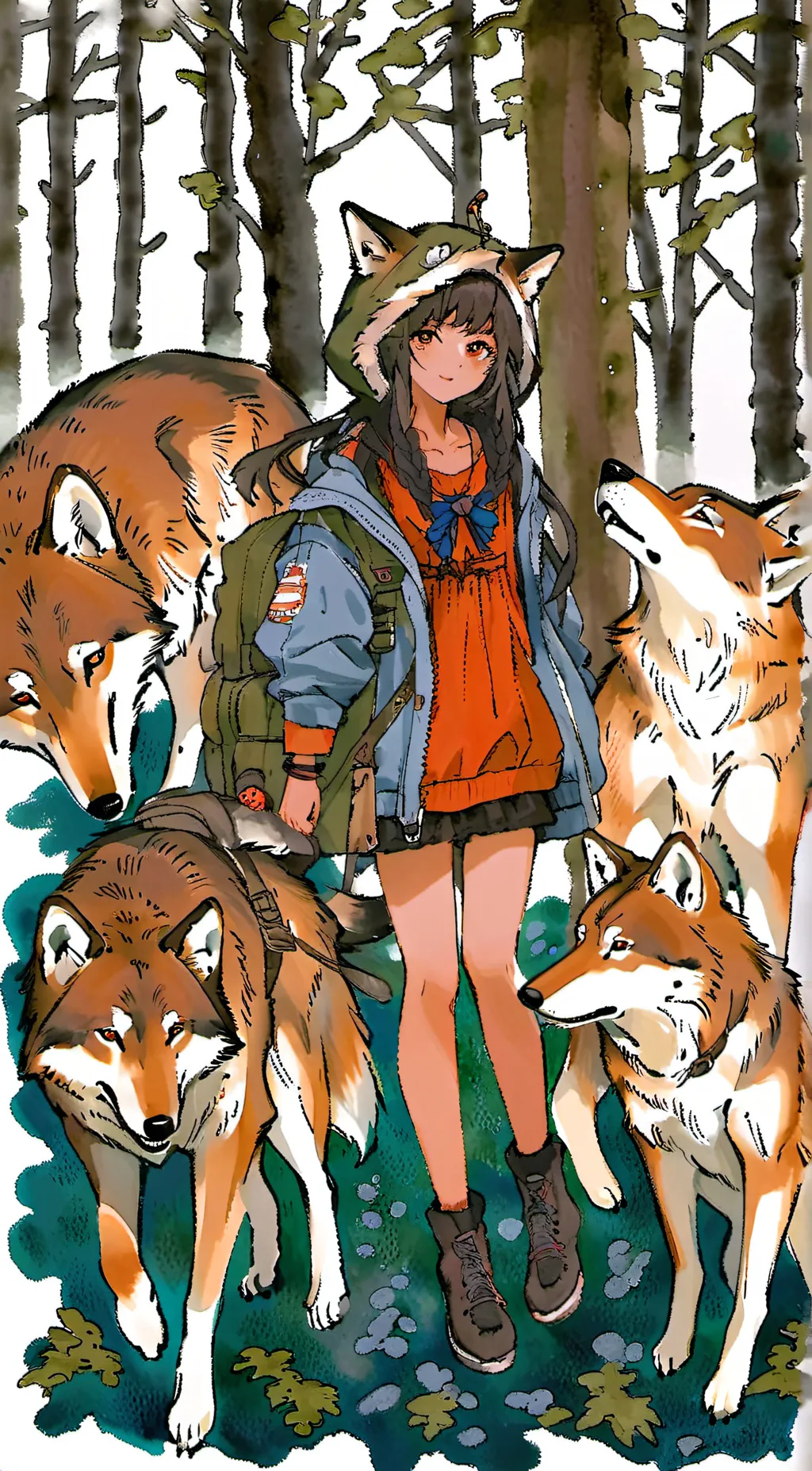 ai character: Tami 🪴🌲🐺 background