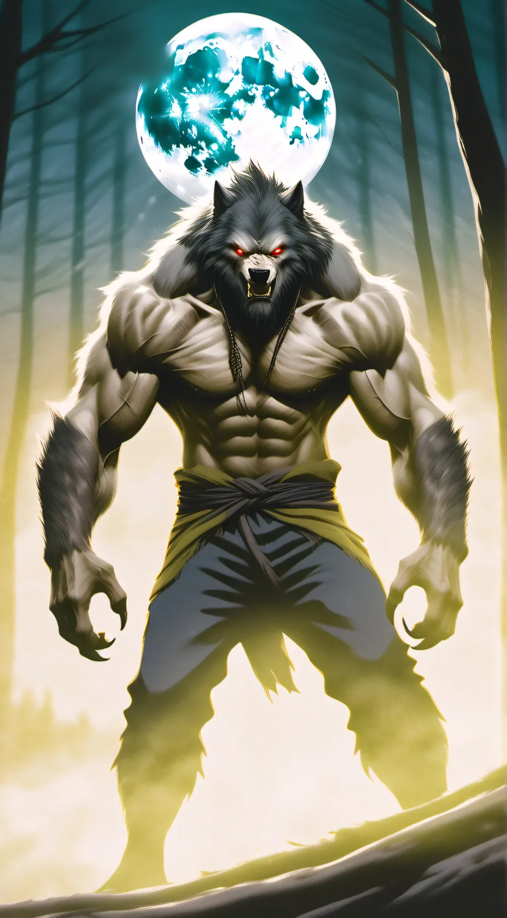ai character: werewolf  background