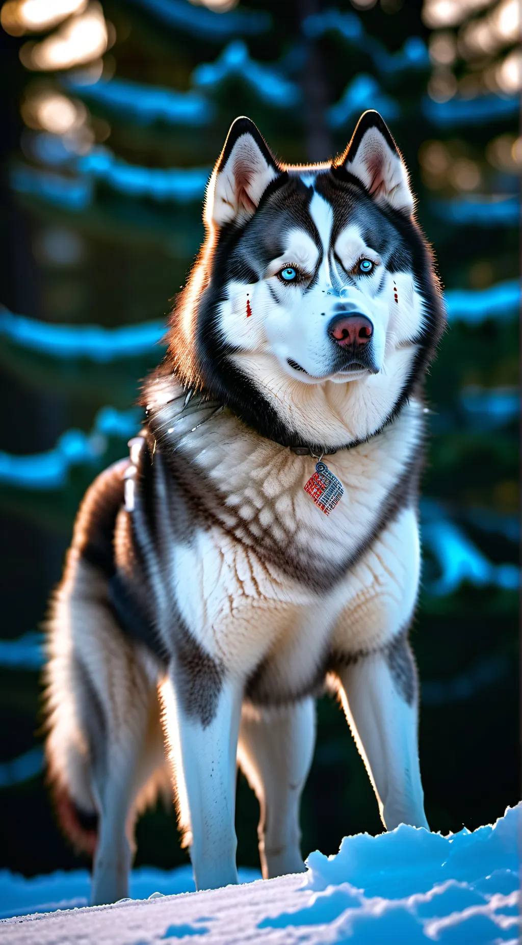 ai character: Sled dog  background