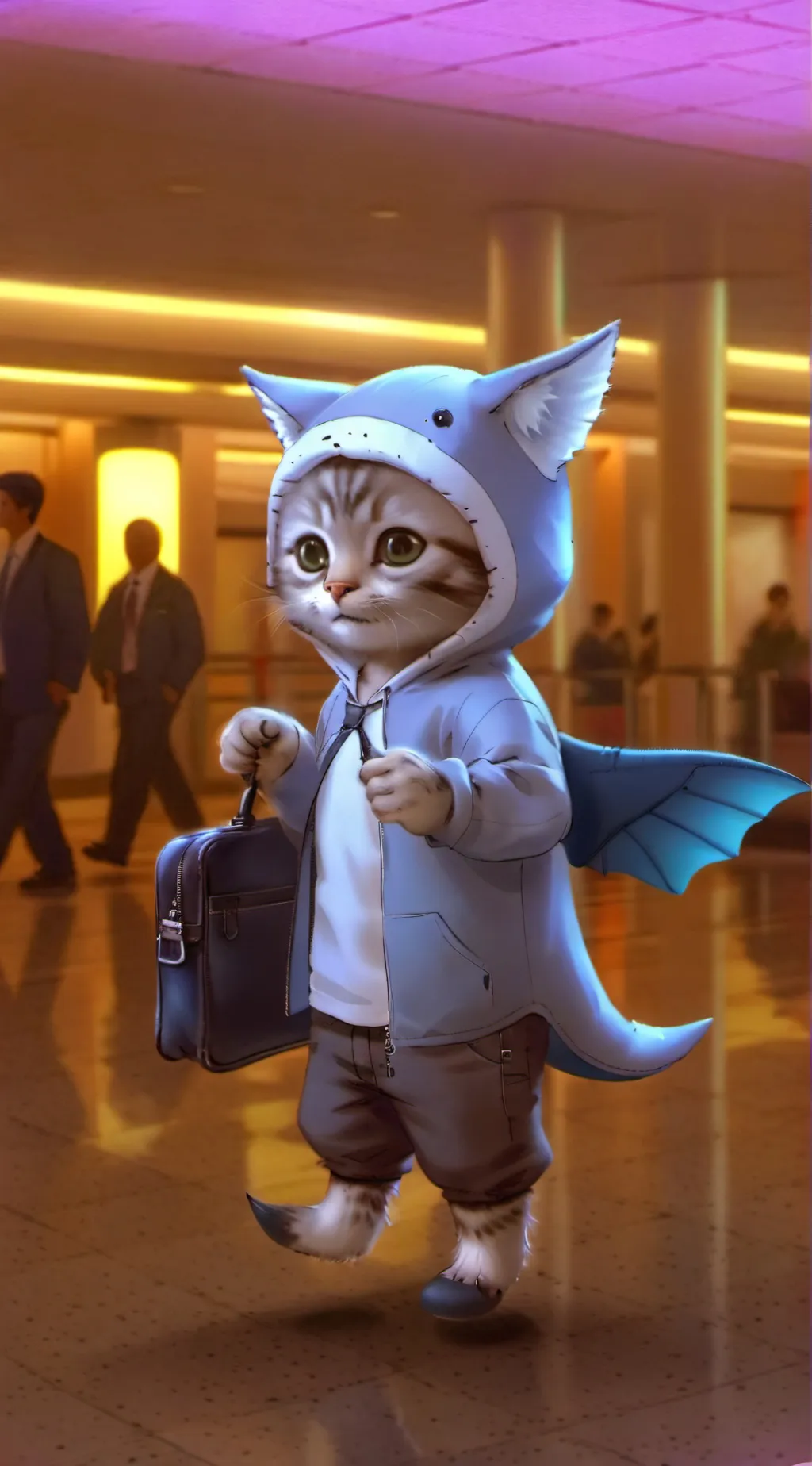 ai character: kitten  background