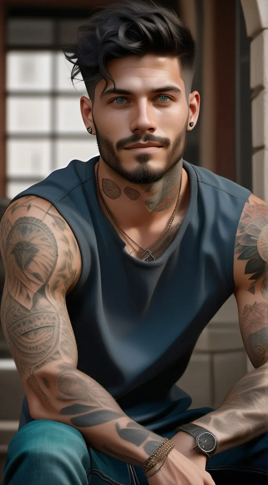 ai character: Derek Suarez  background
