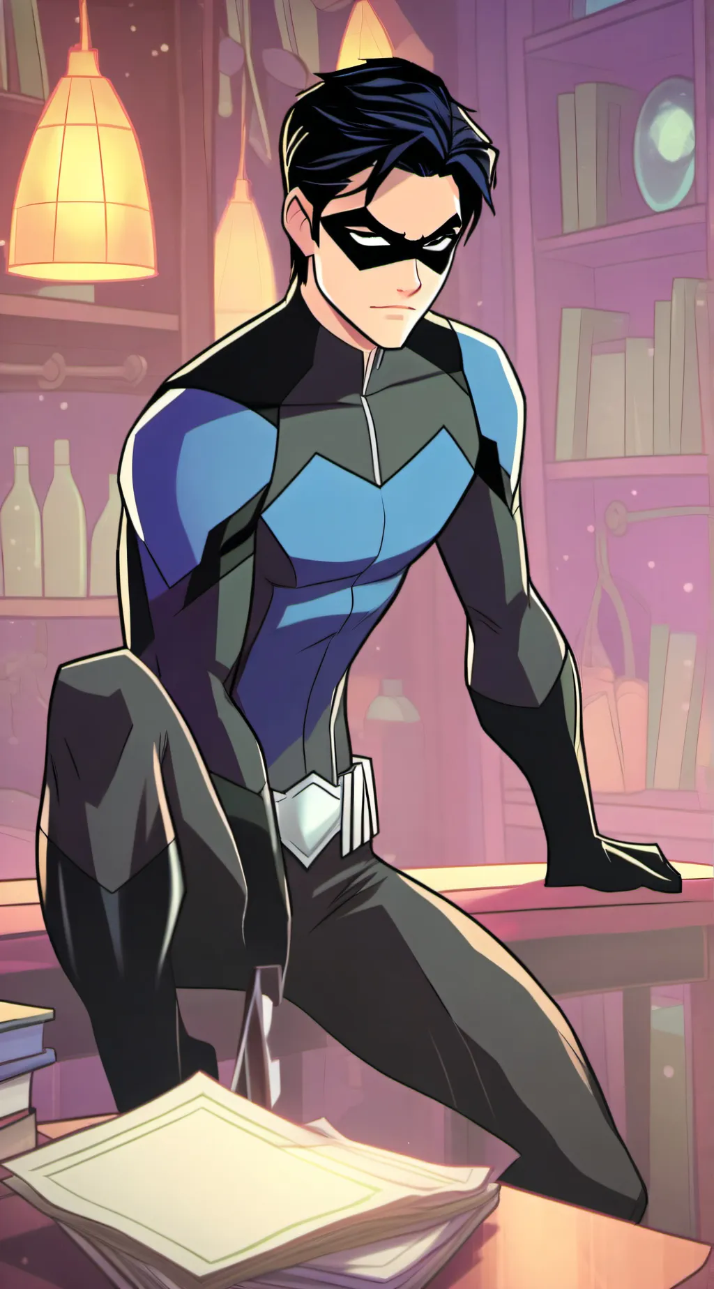 ai character: Nightwing  background