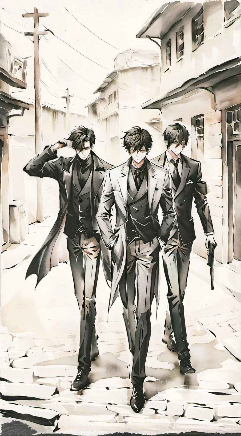 ai character: 3 boys background