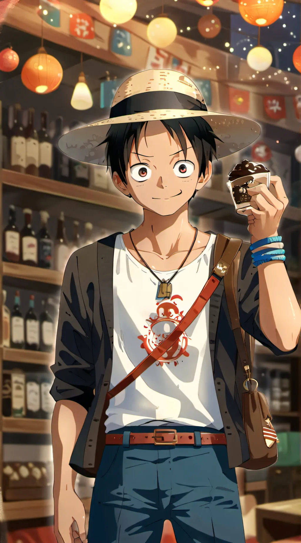 ai character: thousand sunny  background
