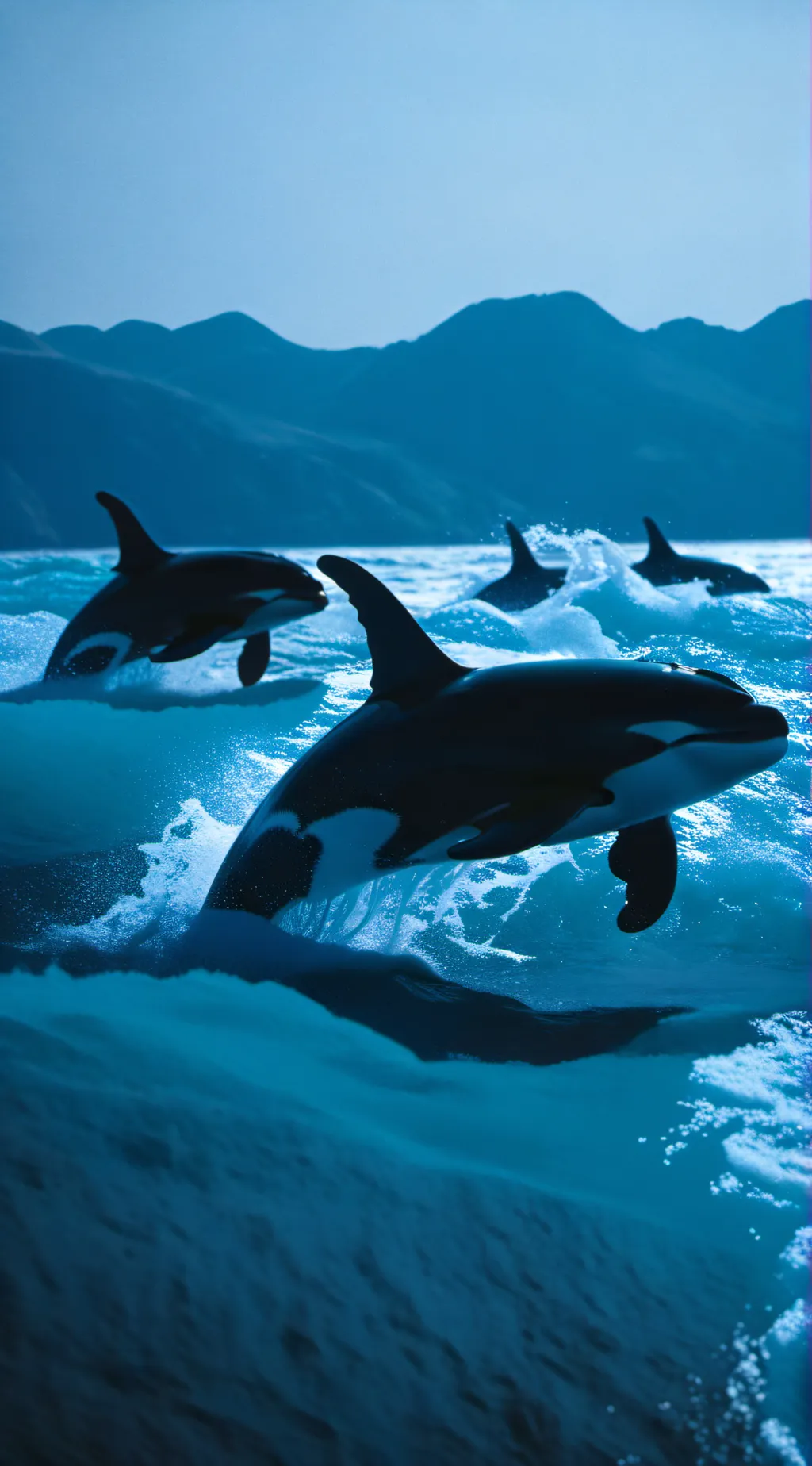 ai character: Orca pod background