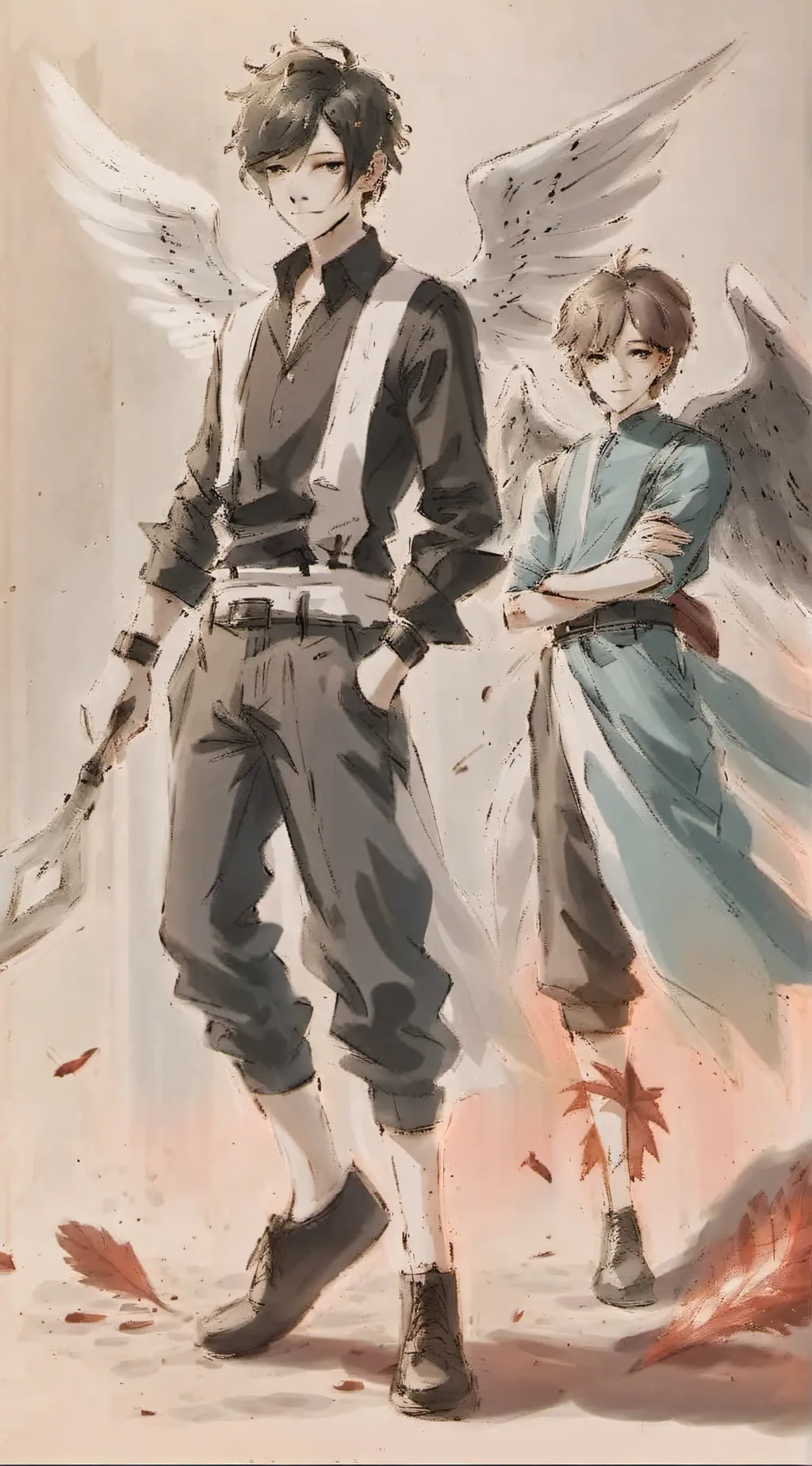 ai character: Lucifer x adam  background