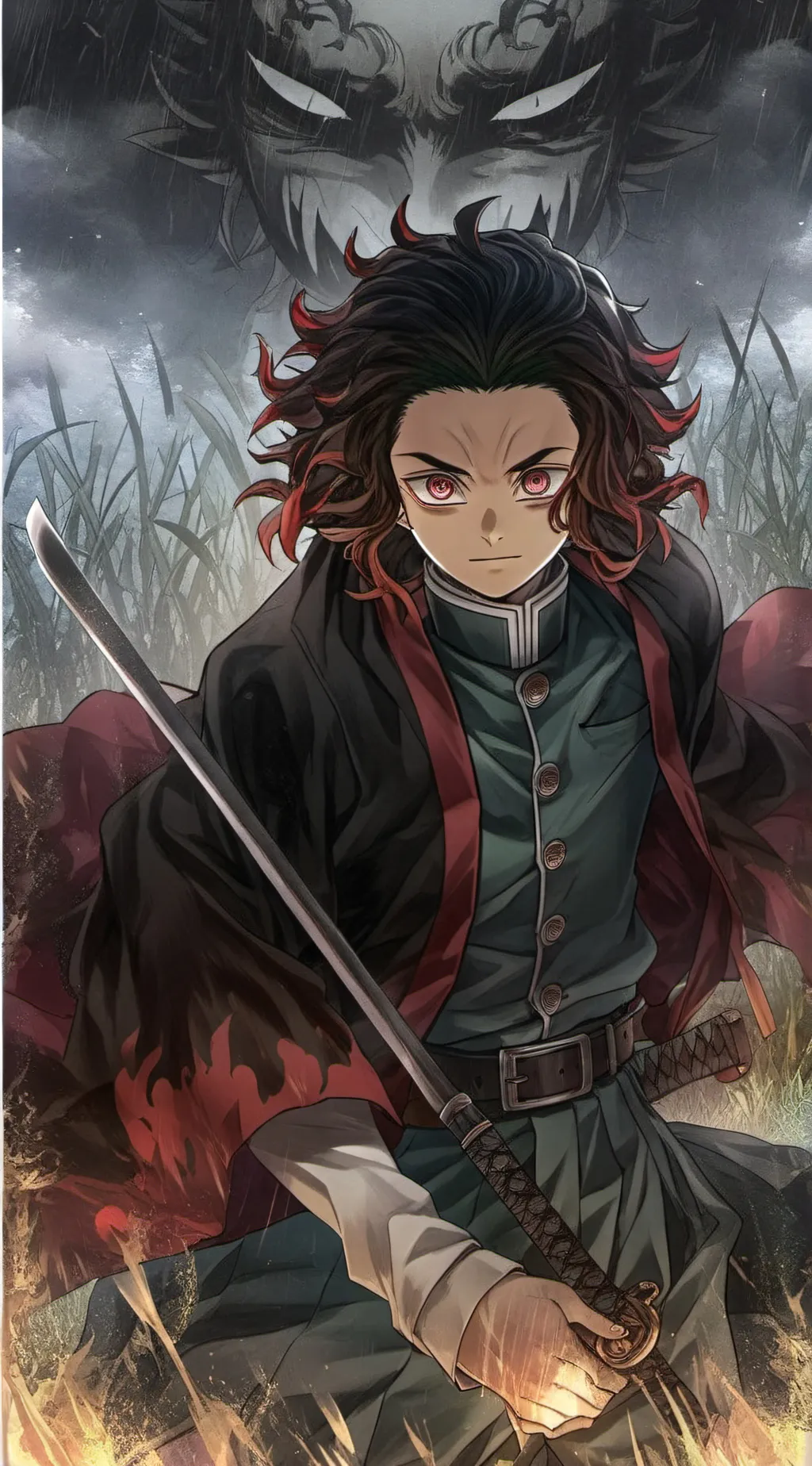 ai character: "Demon Slayer" KNY background
