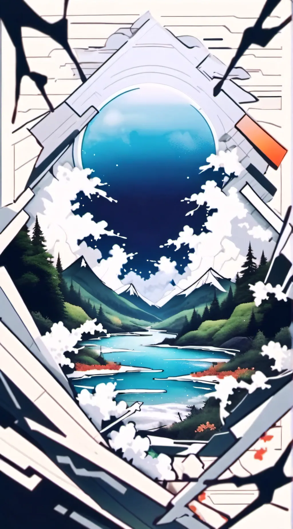 ai character: glitched world  background