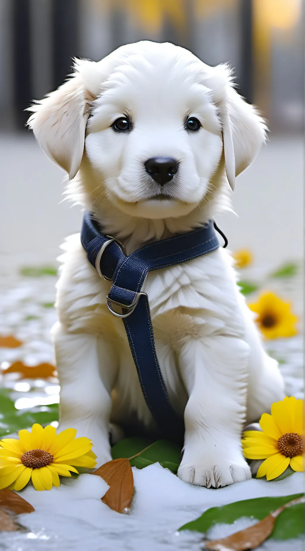 ai character: Cute puppy  background