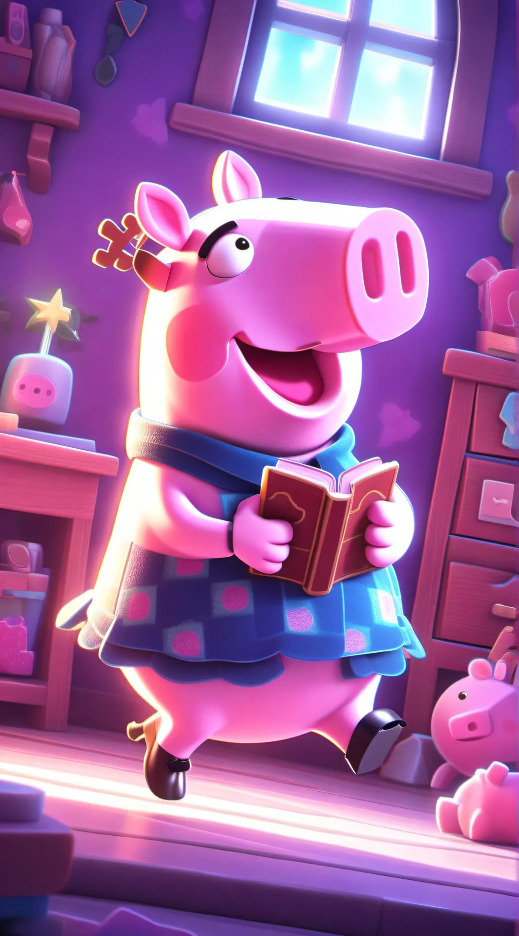 ai character: Peppa pig  background
