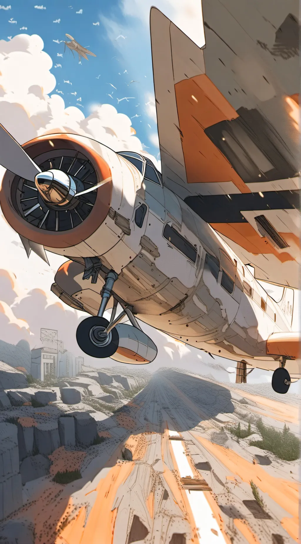 ai character: H.H plane heaven  background