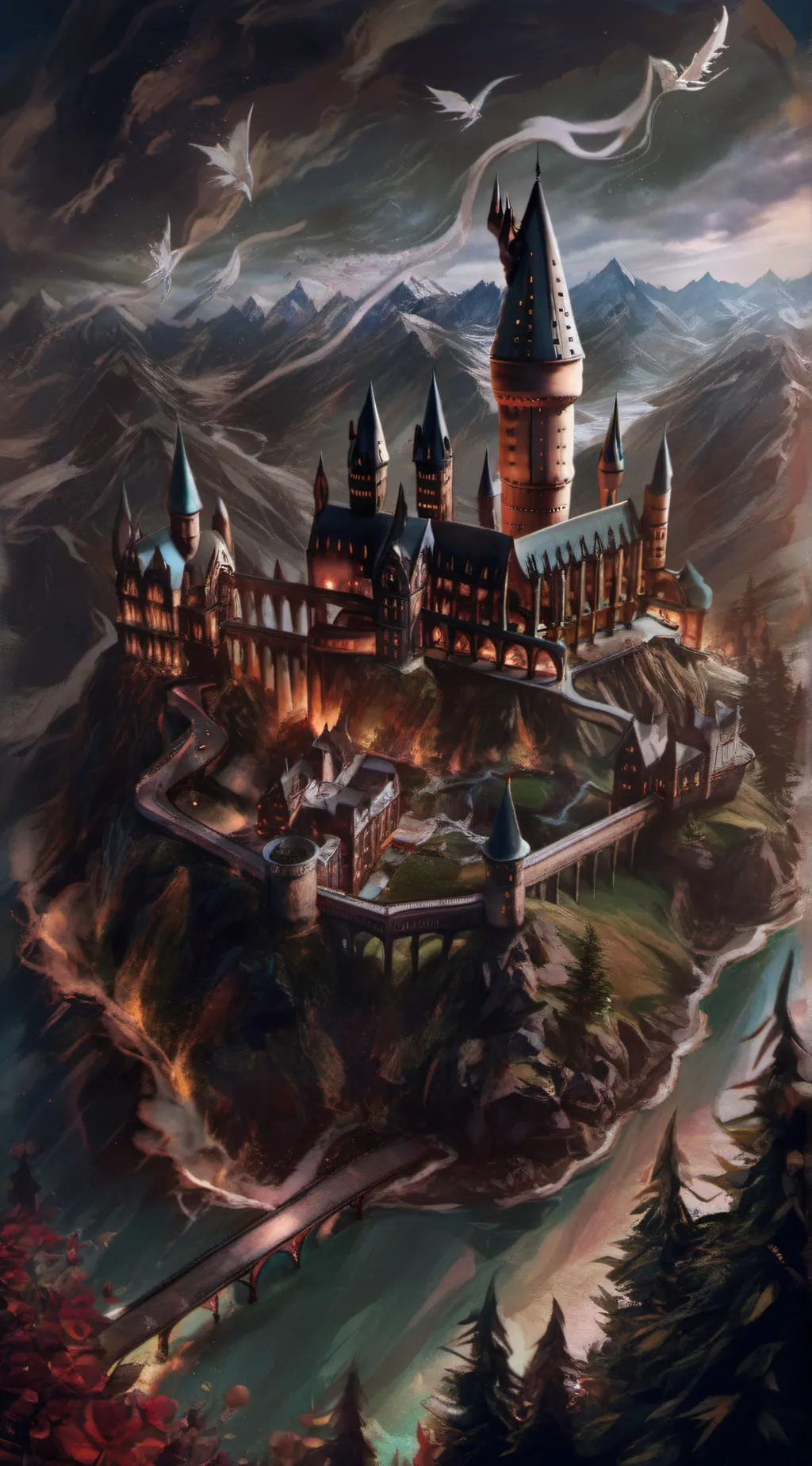 ai character: Hogwarts  background