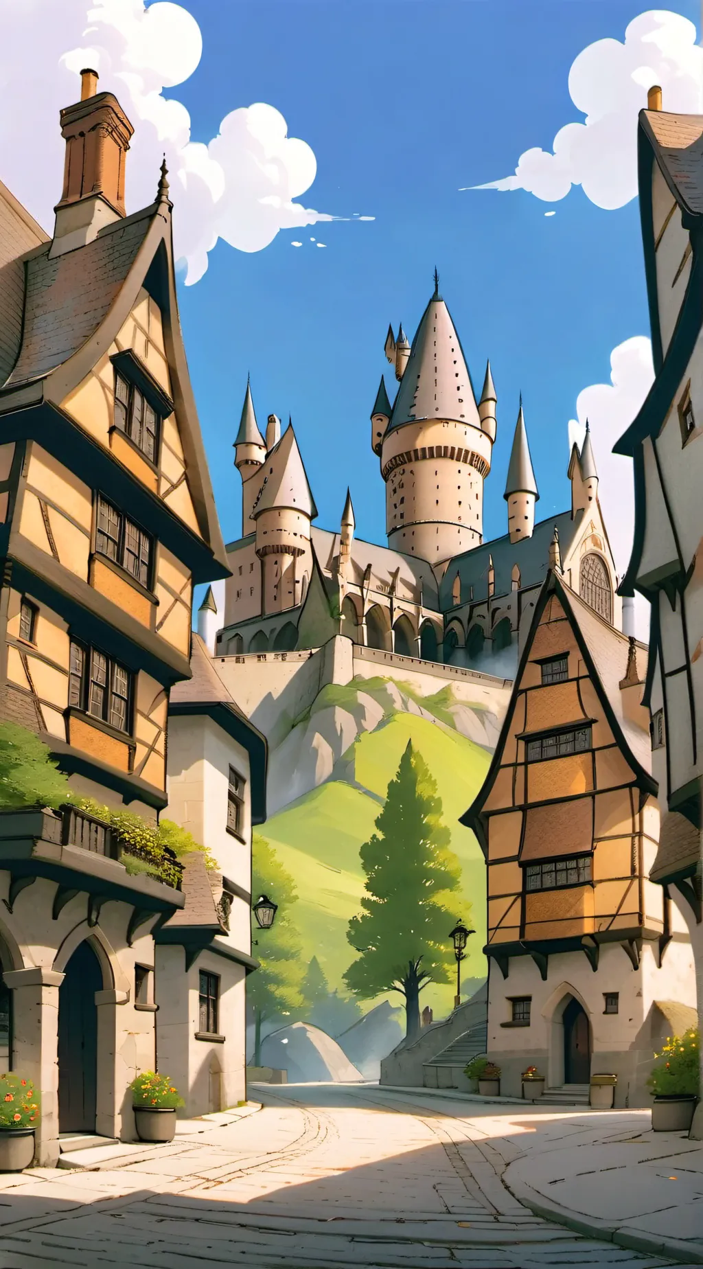 ai character: Hogwarts  background