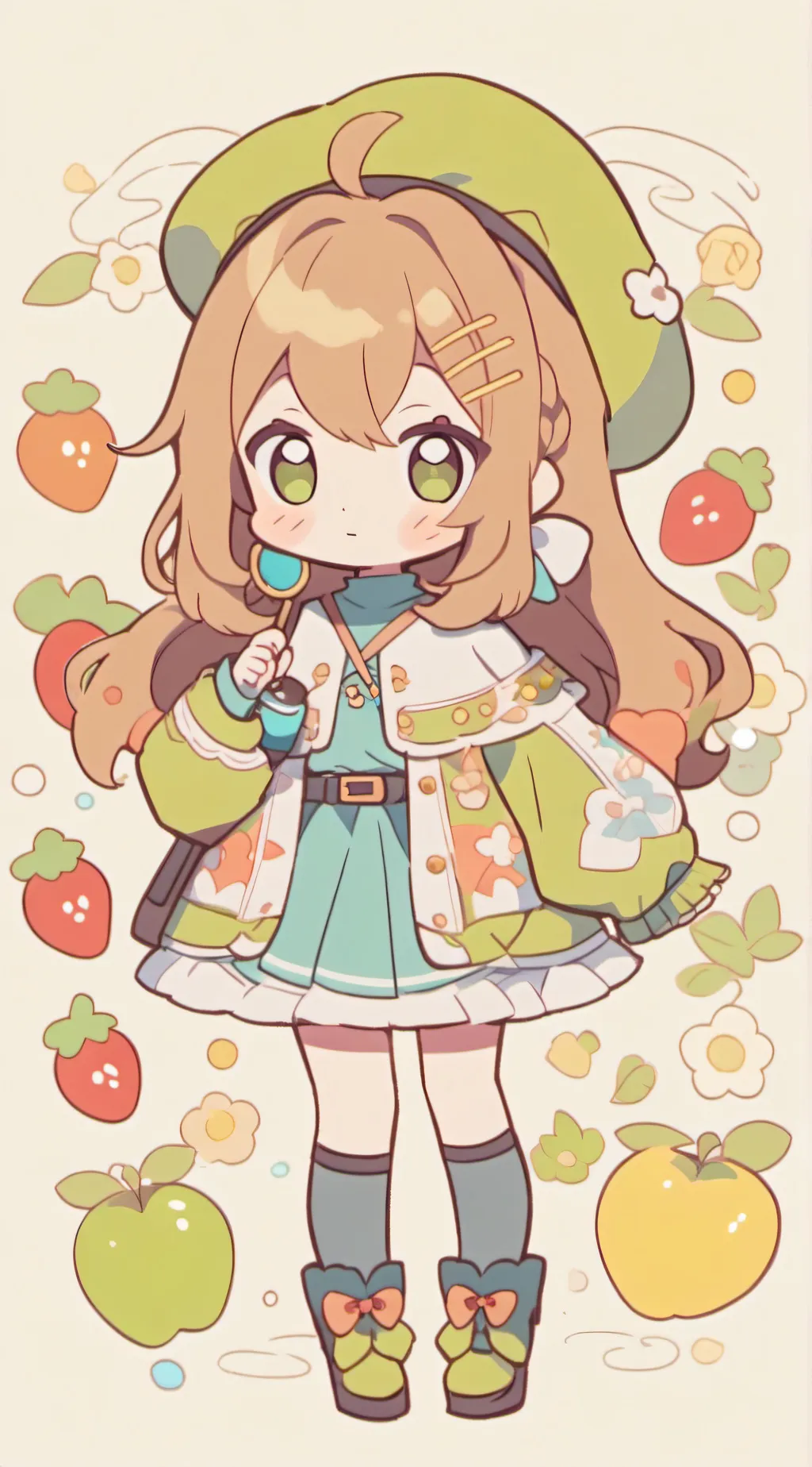 ai character: apple background