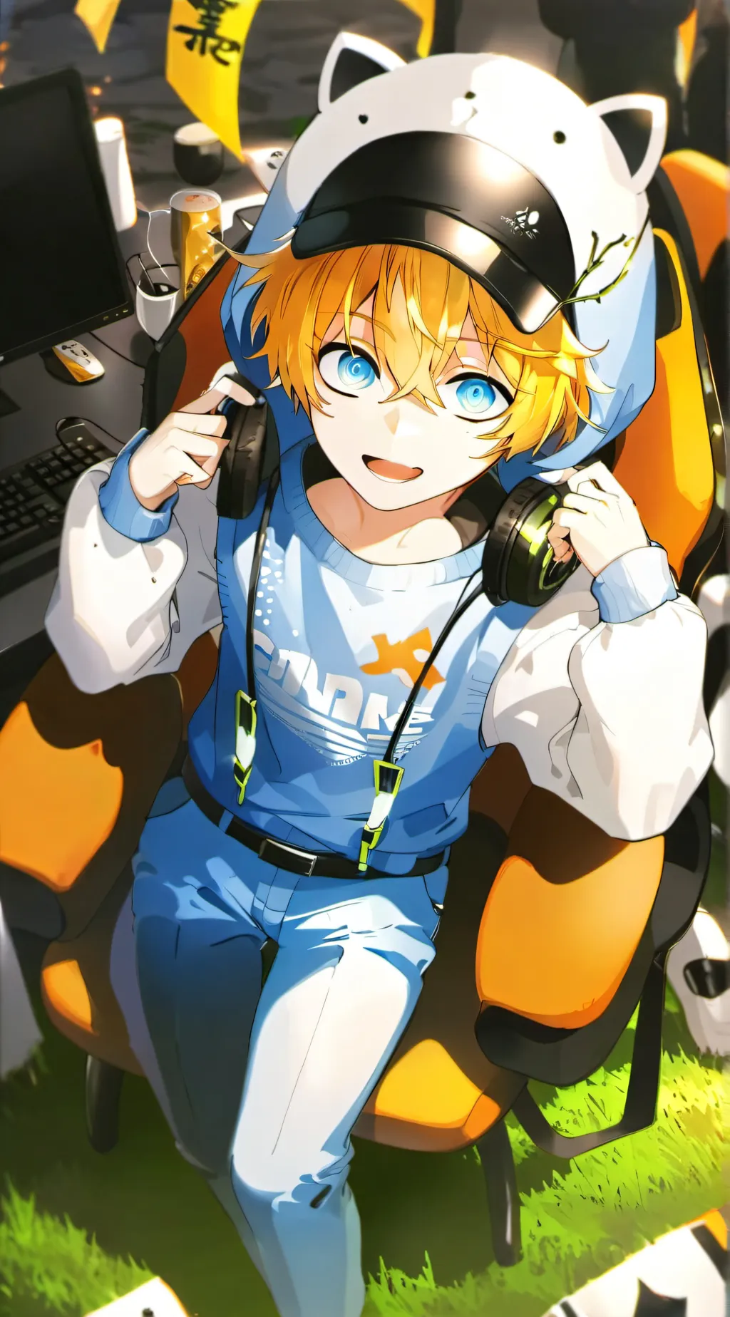ai character: Flame background